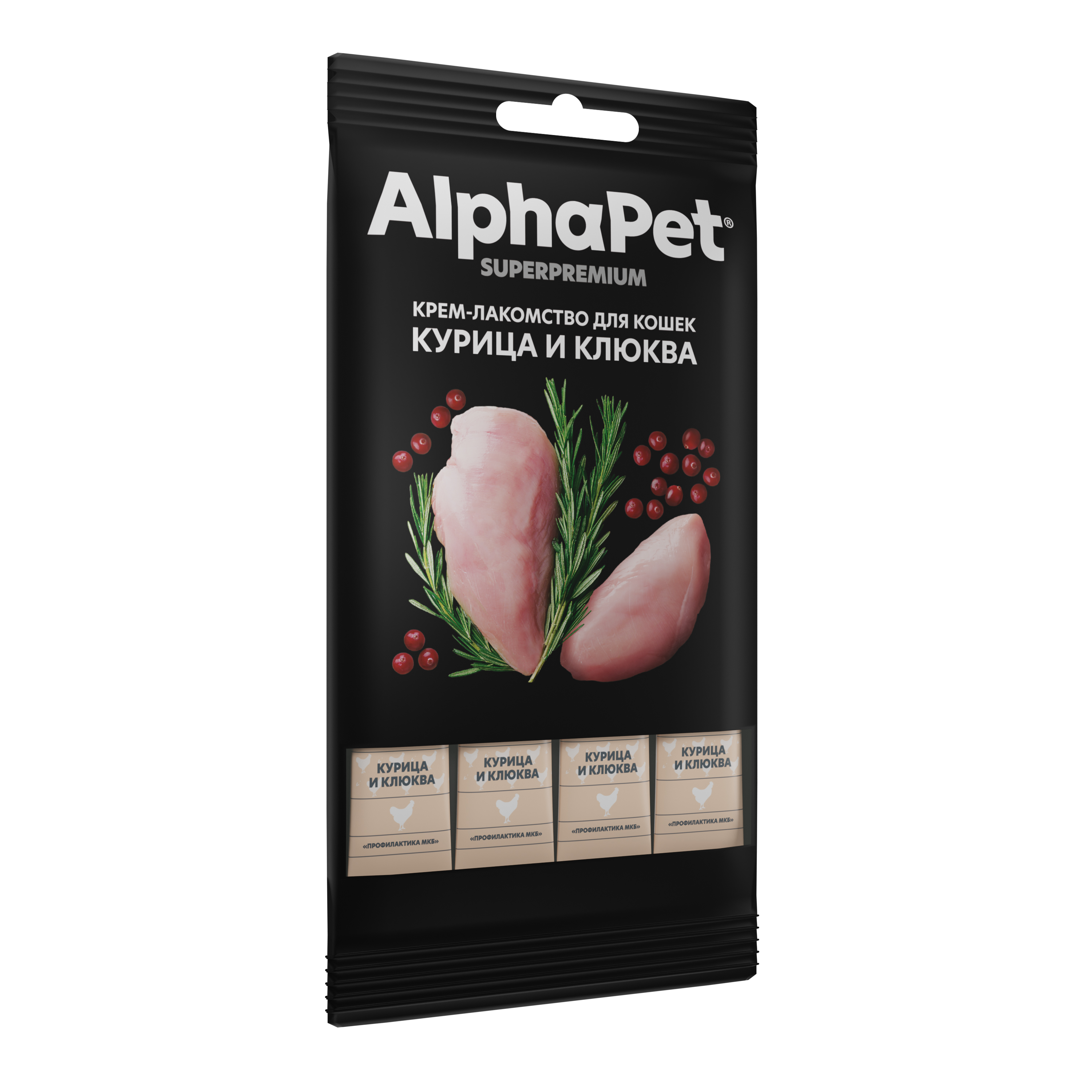 С курицей и клюквой AlphaPet Лакомство для кошек - фото 1