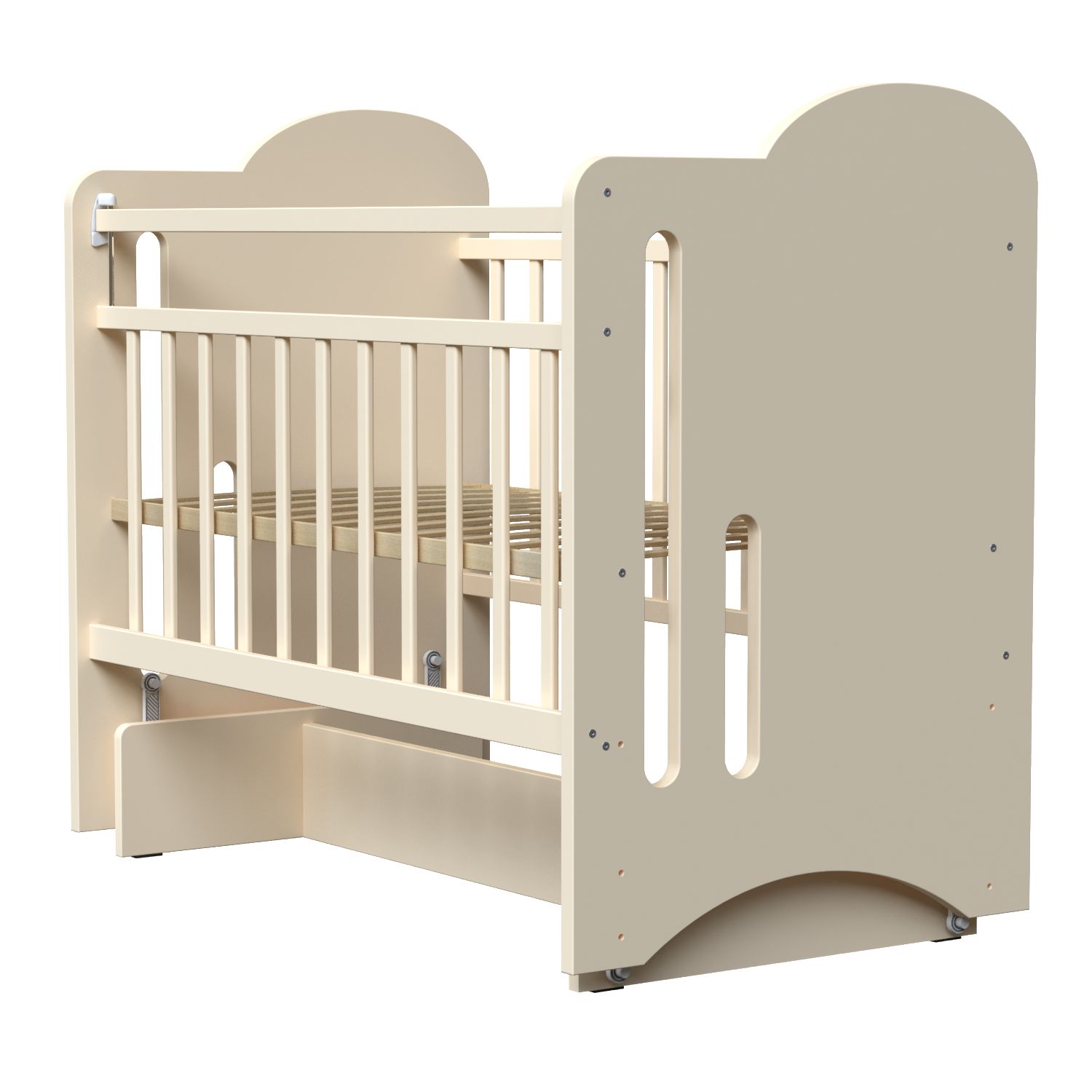 Детская кроватка ВДК, поперечный маятник (слоновая кость) - фото 2