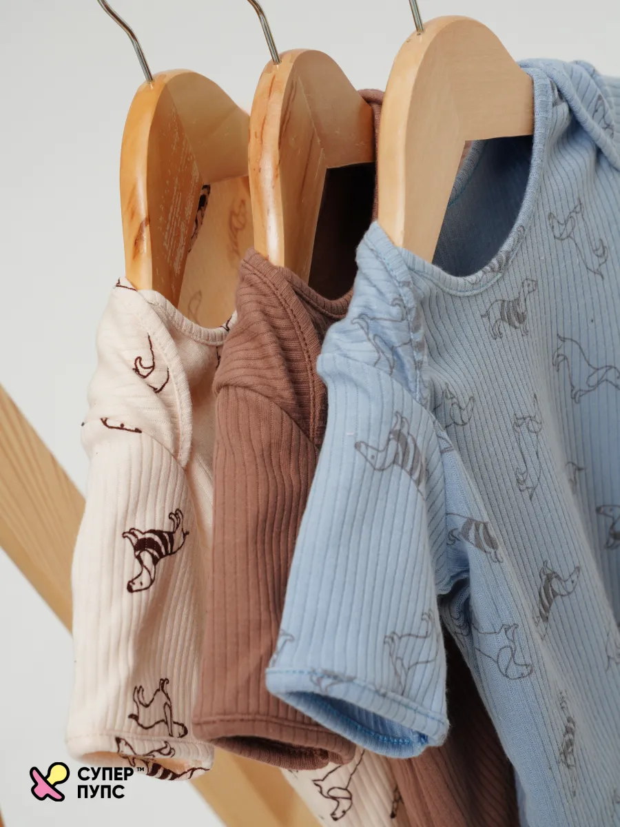 Боди 3 шт Супер Пупс нбр/3пр/бд/коррук/2026/таксы - фото 7