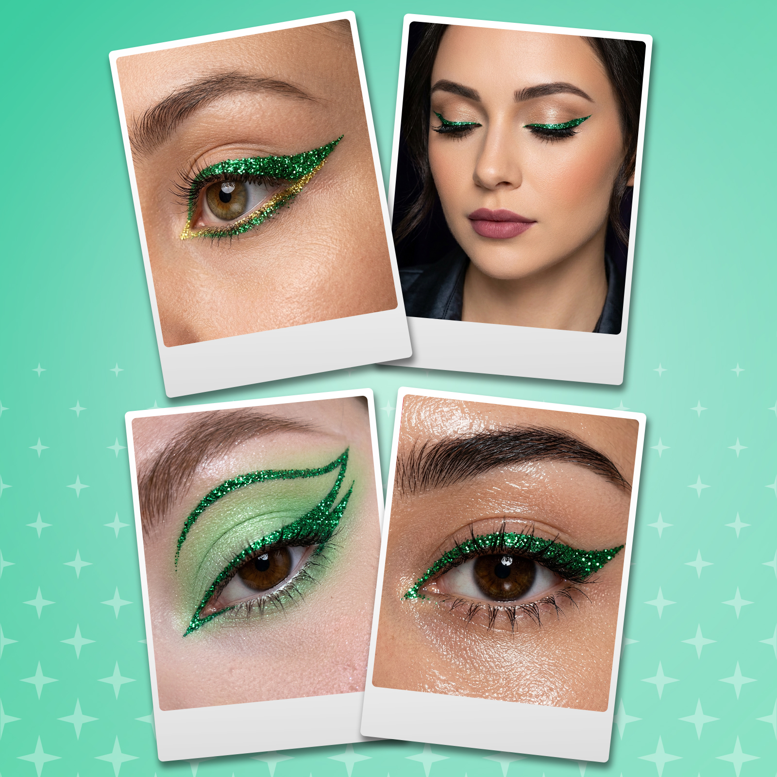 Блестящая цветная подводка для глаз ХОББИЛАБ жидкий изумруд с кисточкой - фото 6