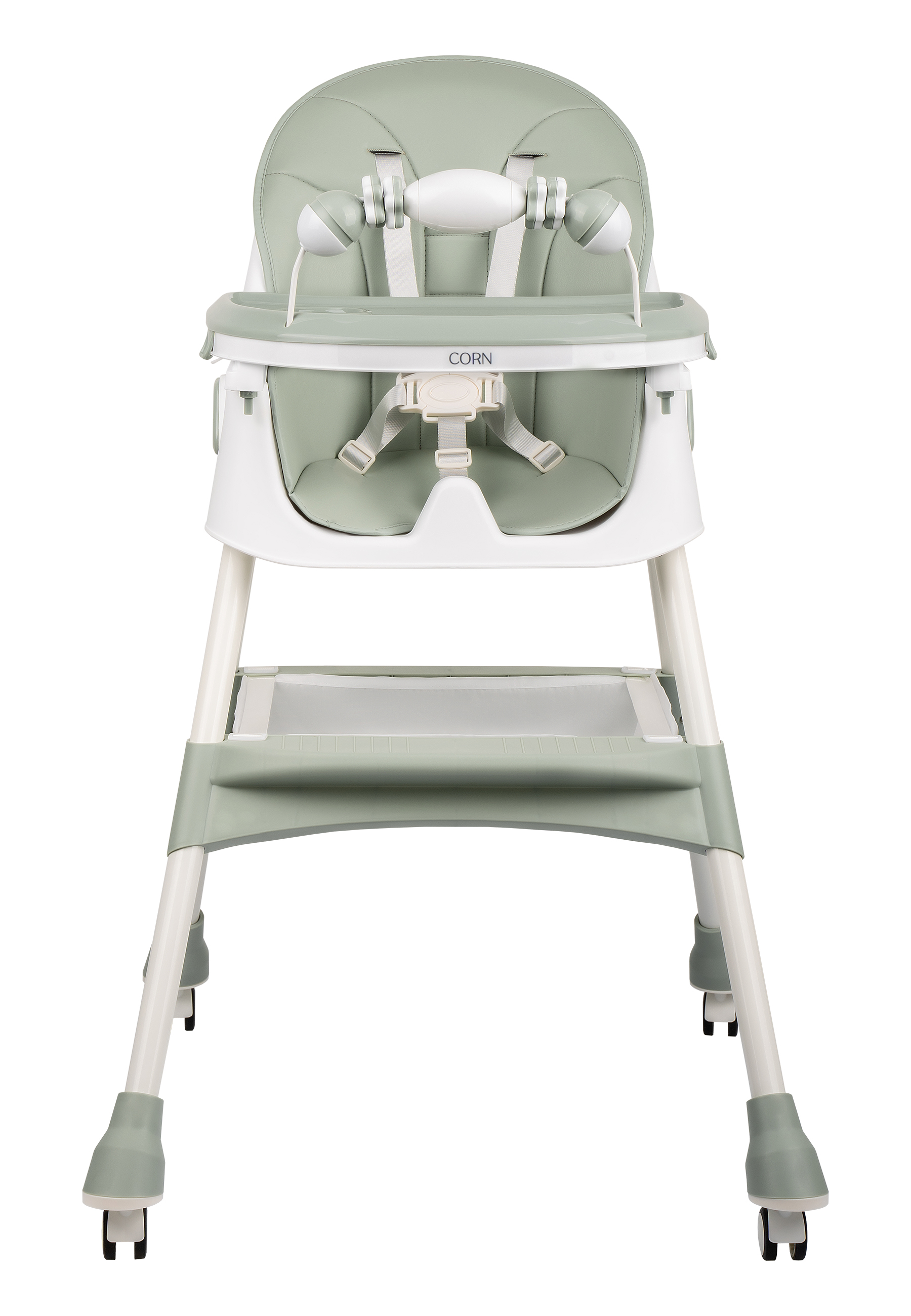 Стульчик для кормления Indigo Corn зеленый-серый - фото 6