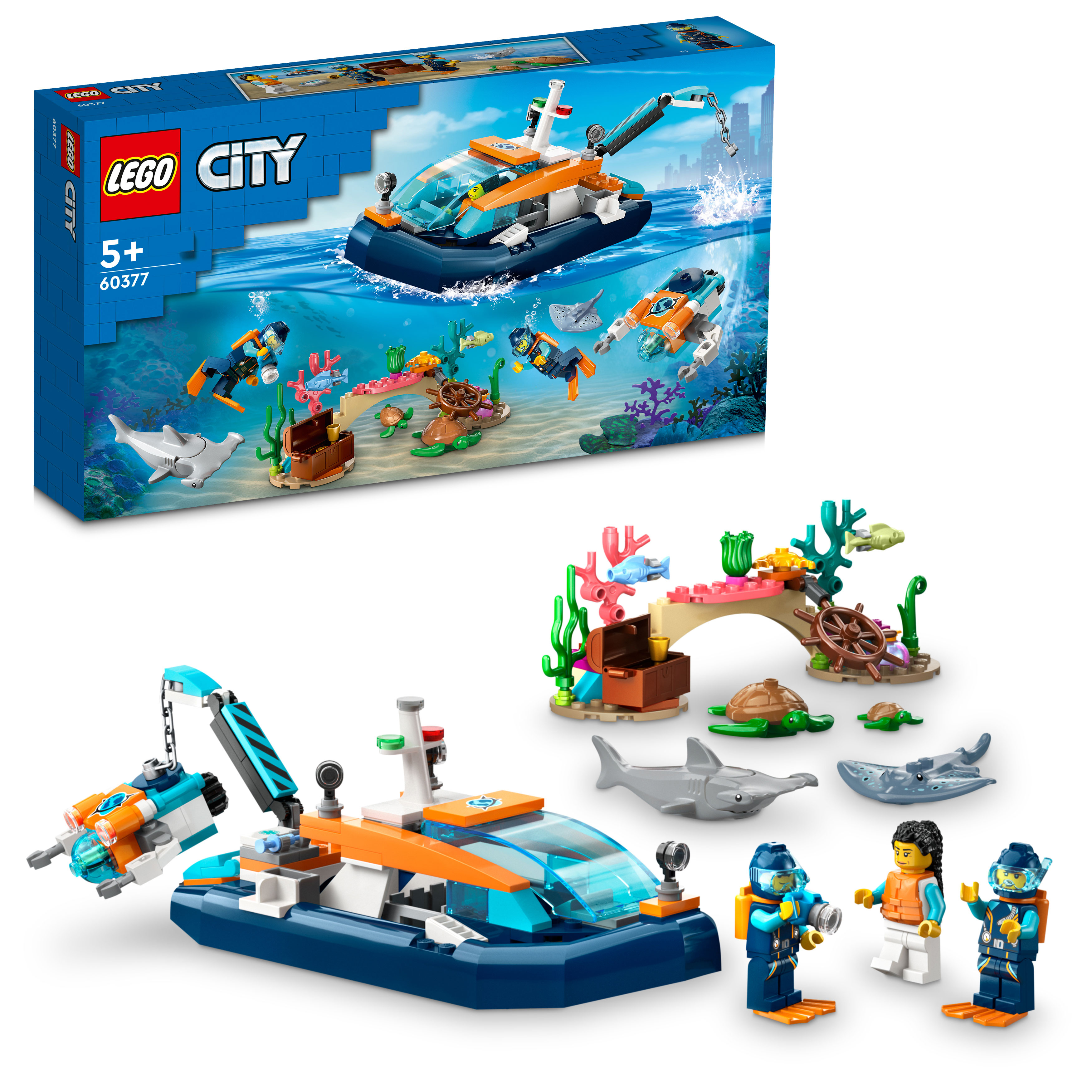 Конструктор LEGO City Explorer Diving Boat 182 дет. - фото 1