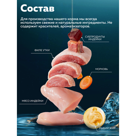 Корм влажный Зоогурман HOLISTIC c уткой, индейкой и картофелем, 350 г х 12 шт