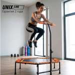 Батут спортивный с ручкой UNIX line Fitness Orange диаметр 125 см до 130 кг фитнес батут для джампинга