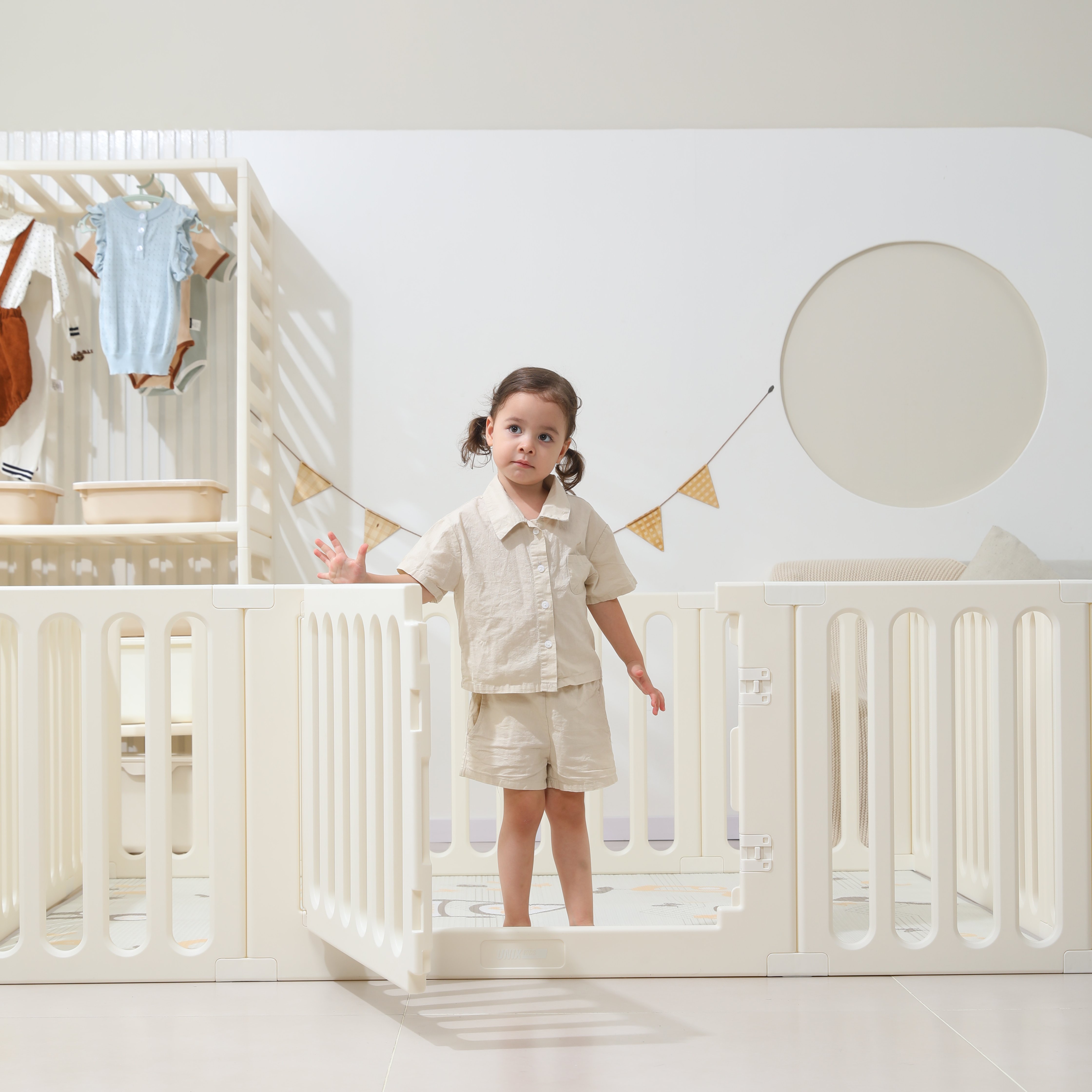Манеж ширма UNIX Kids White PPST2IN1WT - фото 10