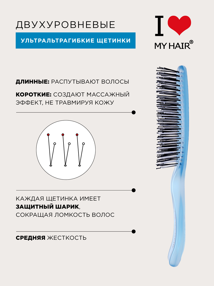 Массажная расческа I LOVE MY HAIR - фото 4