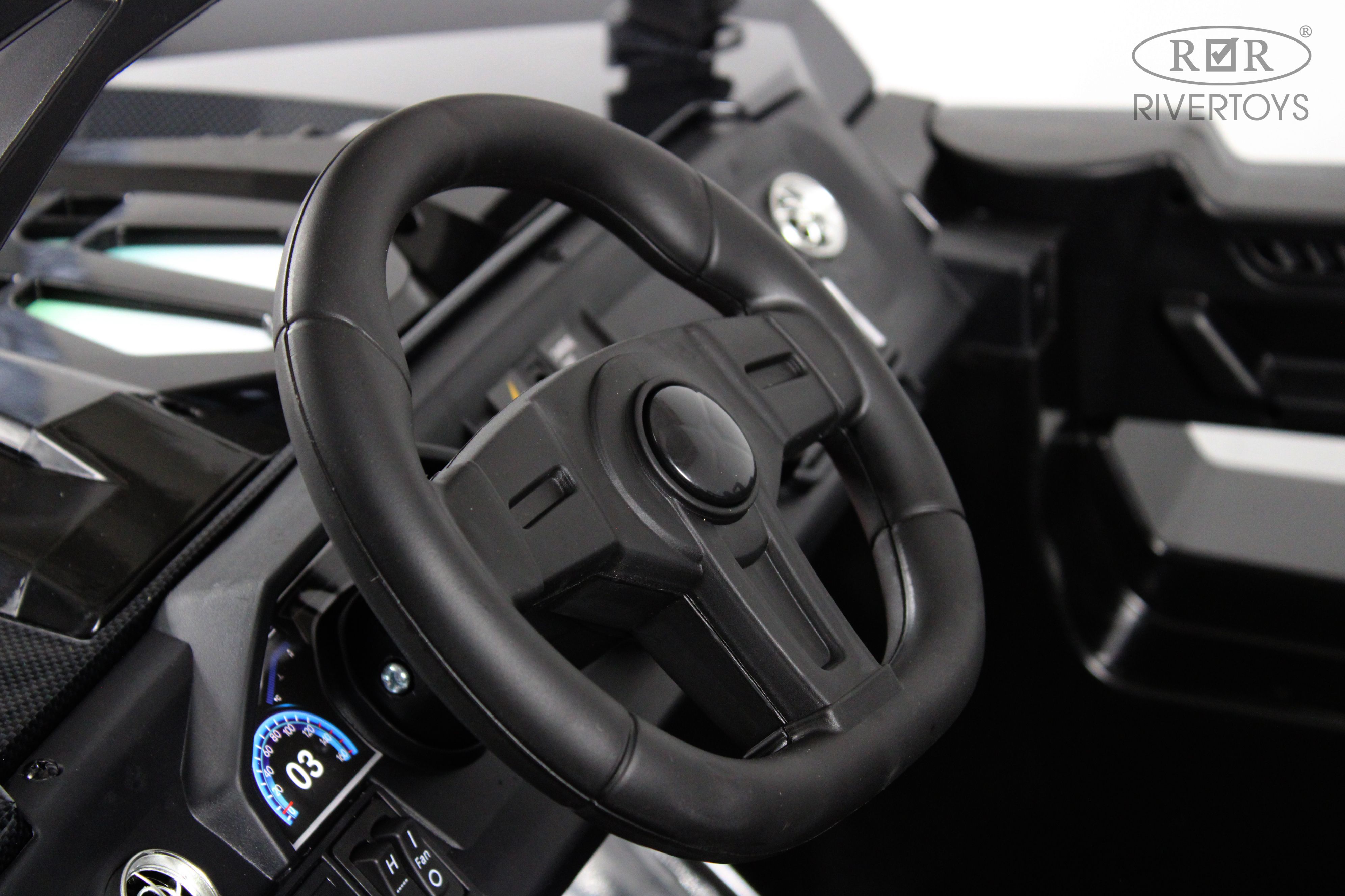 Электромобиль RIVERTOYS A707AA-LUX-NEW-BLACK-CARBON С пультом ДУ - фото 14