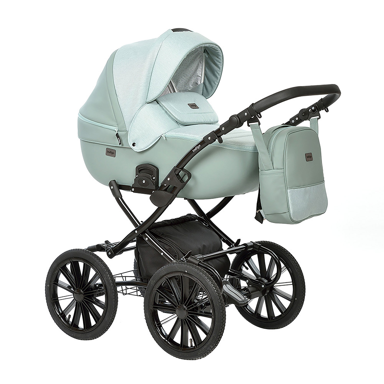 Коляска 2в1 Indigo Porto Classic 05 св.-зеленый - фото 1