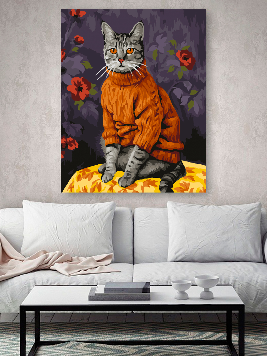 Картина по номерам Hobby Paint Кот в свитере в ассортименте - фото 3