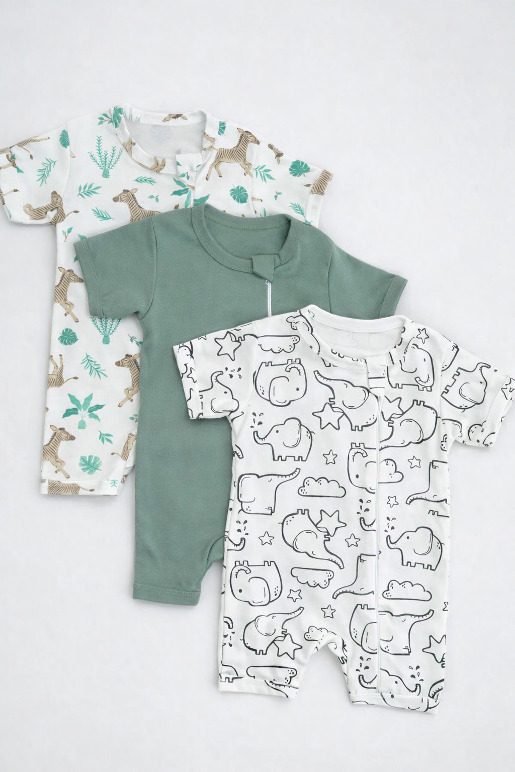 Песочник 3 шт Супер Пупс нбр/3пр/псчн/молн/ЗебралисточкиСветлыйхакиСлоны - фото 1