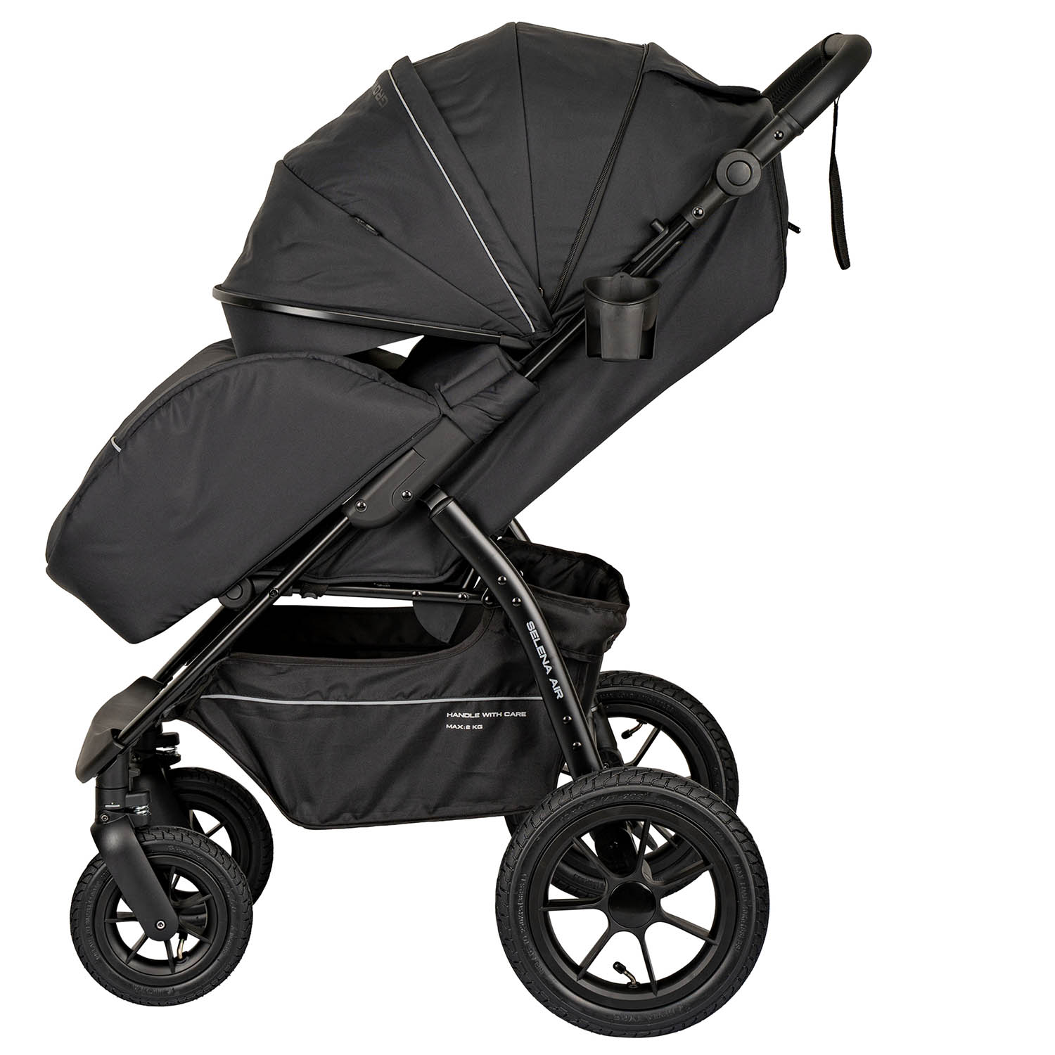 Коляска прогулочная JOVOLA SELENA Air 25 с сумкой черный - фото 19