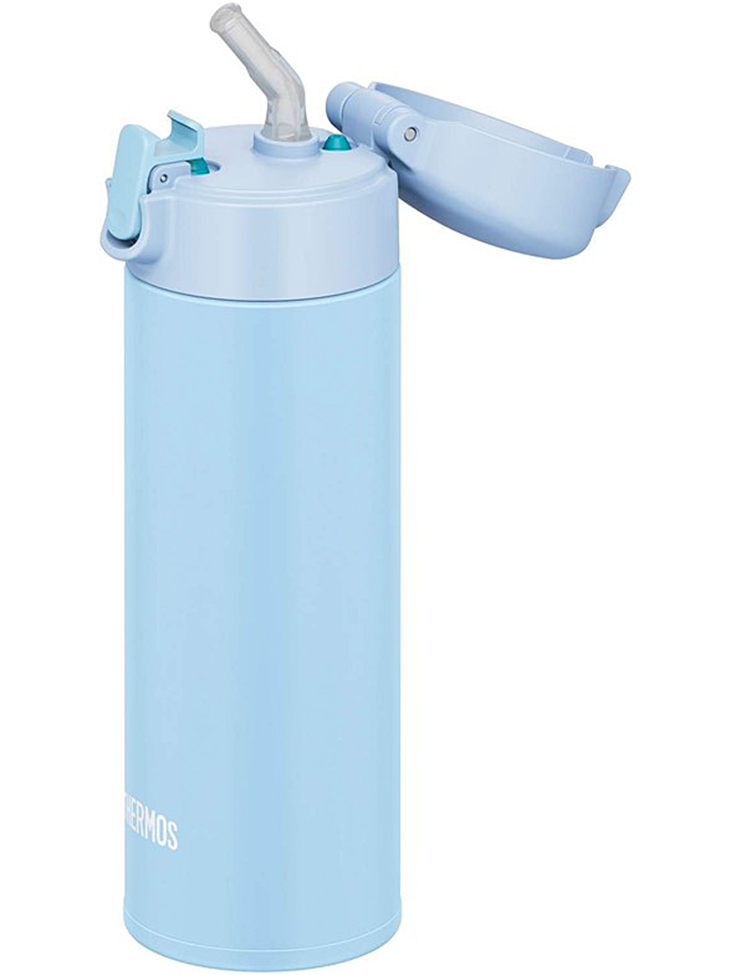 Термокружка для чая 350 мл с трубочкой THERMOS FJM-350 голубая – нержавеющая сталь герметичная тепло/холод 6/6 часов - фото 11