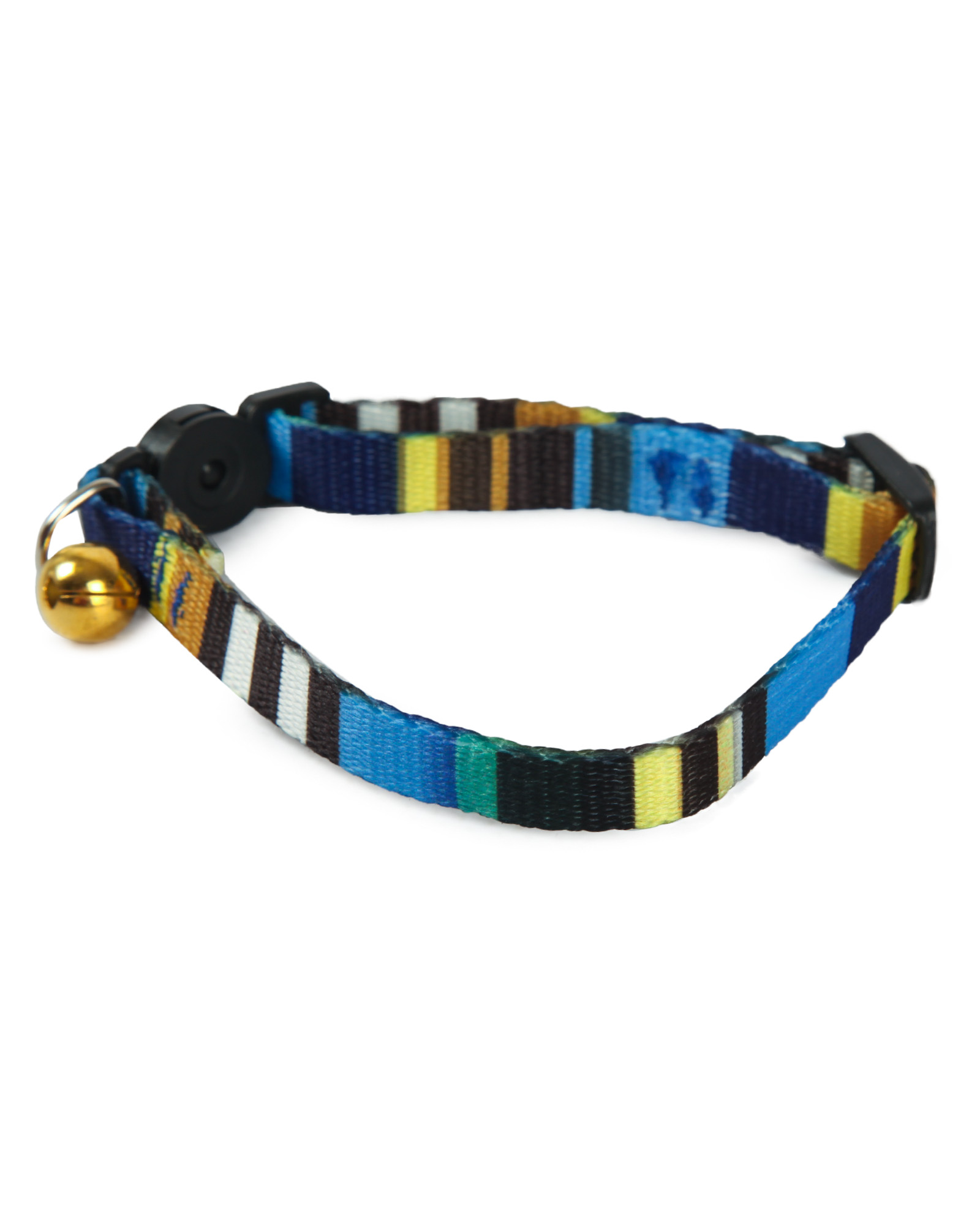 Ошейник для кошек Barbaks сине-фиолетовый с бубенчиком полиэстер 1.0*30см - фото 2