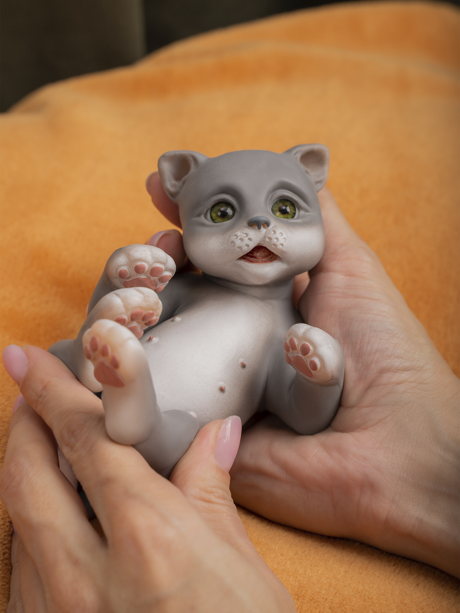 Кукла мини Magic Manufactory Magic Pets Кот реборн серый высота 19 см 4631175965861 - фото 20