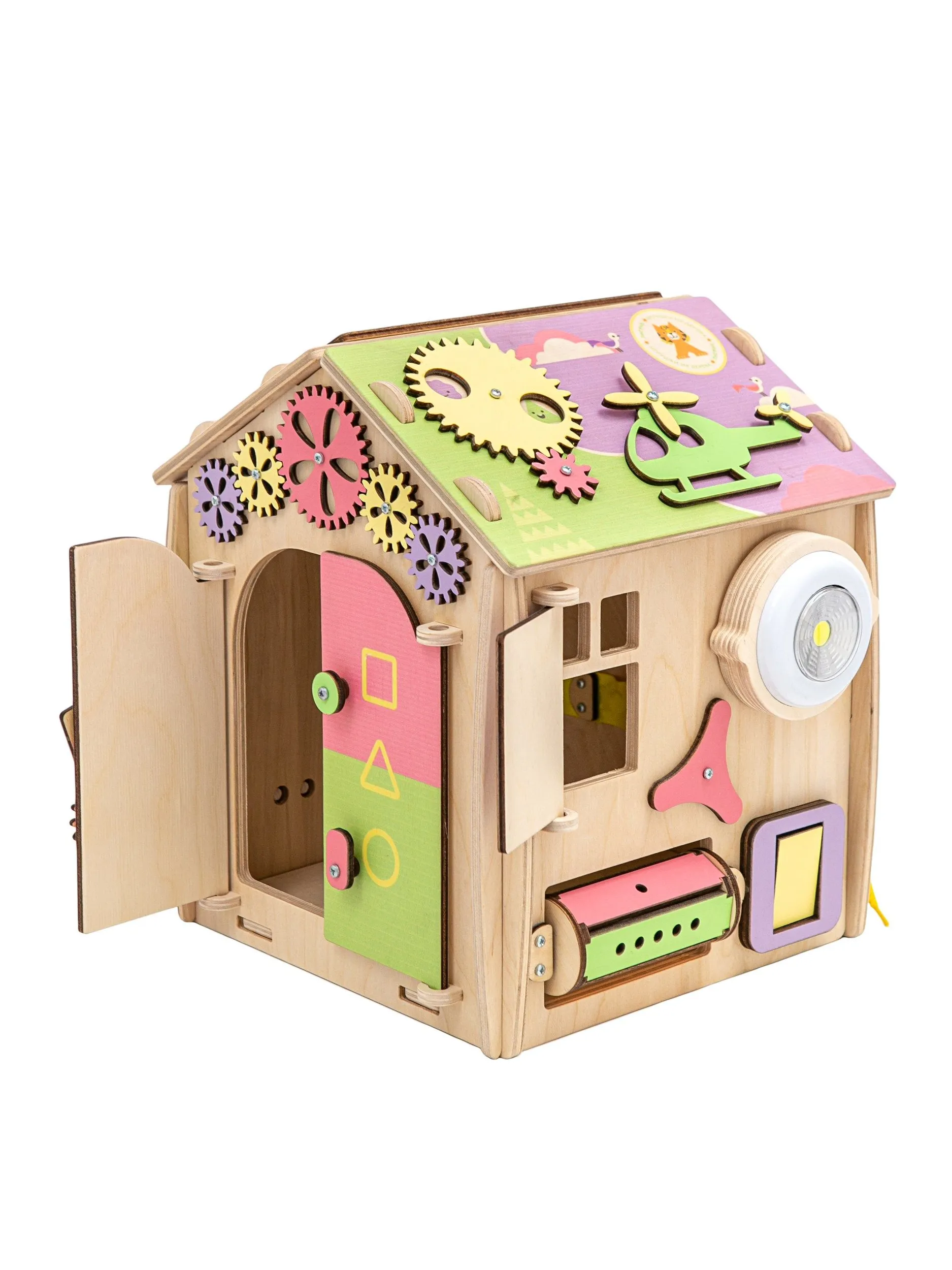 Игрушка Mag Wood бизиборд Кручу-верчу пастельный - фото 14