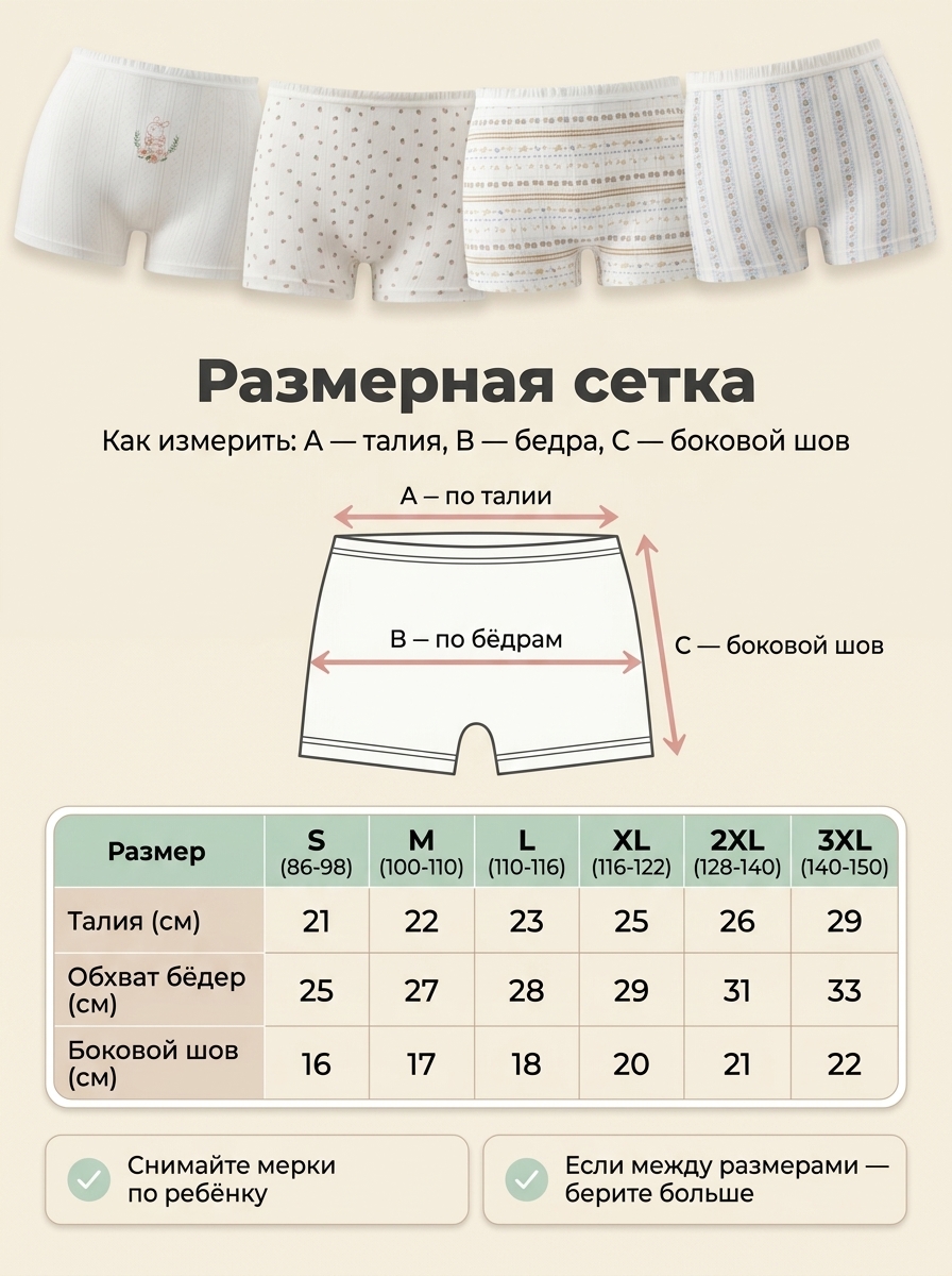 Трусы 4 шт Bambooland girlpants-lace - фото 8