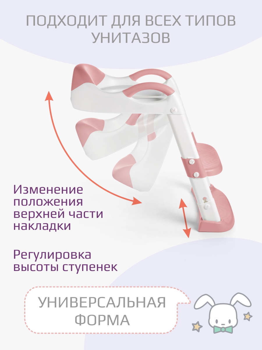Накладка на унитаз KidWick Whale Soft розовый - фото 2