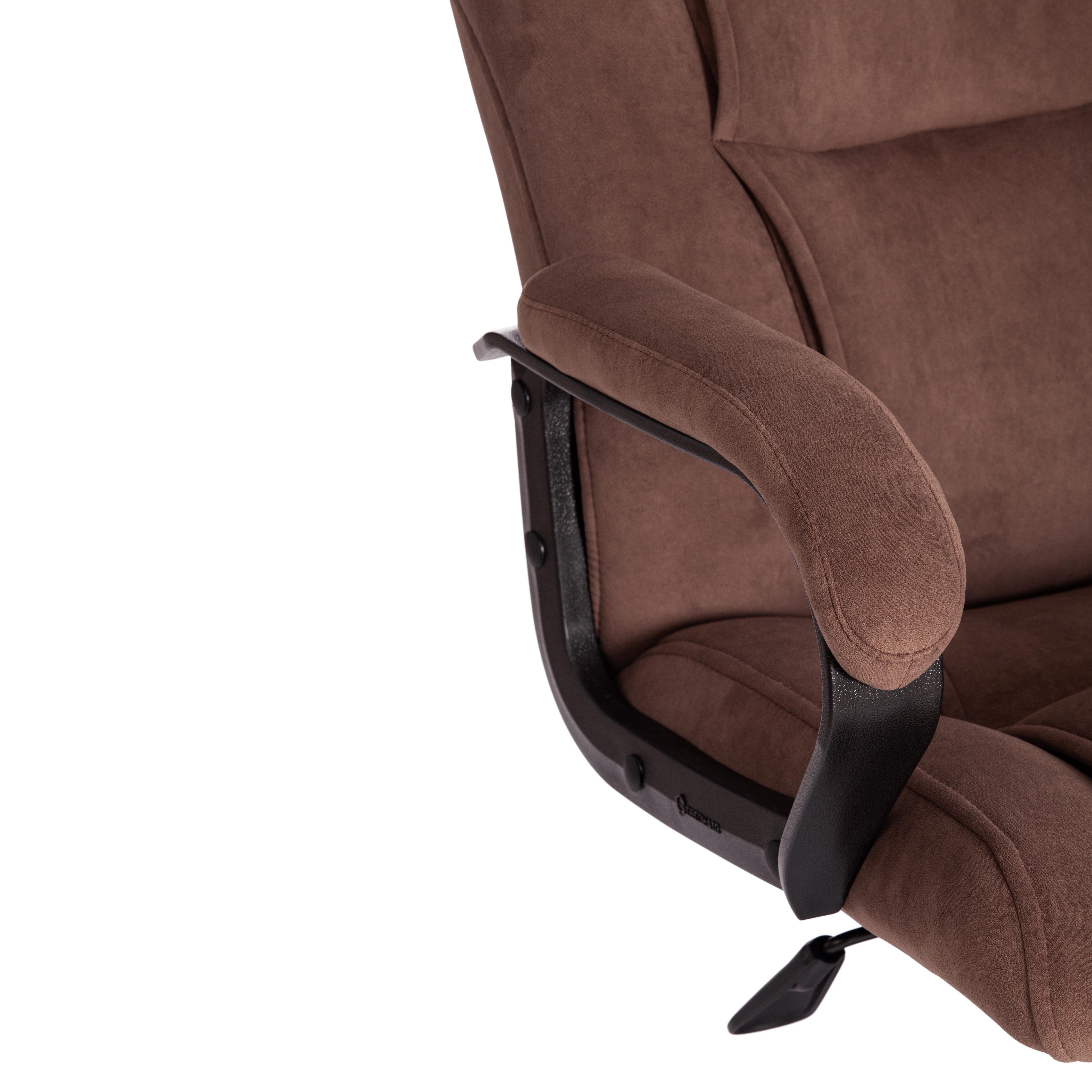 Компьютерное кресло TETCHAIR Бергамо хром флок коричневый - фото 12