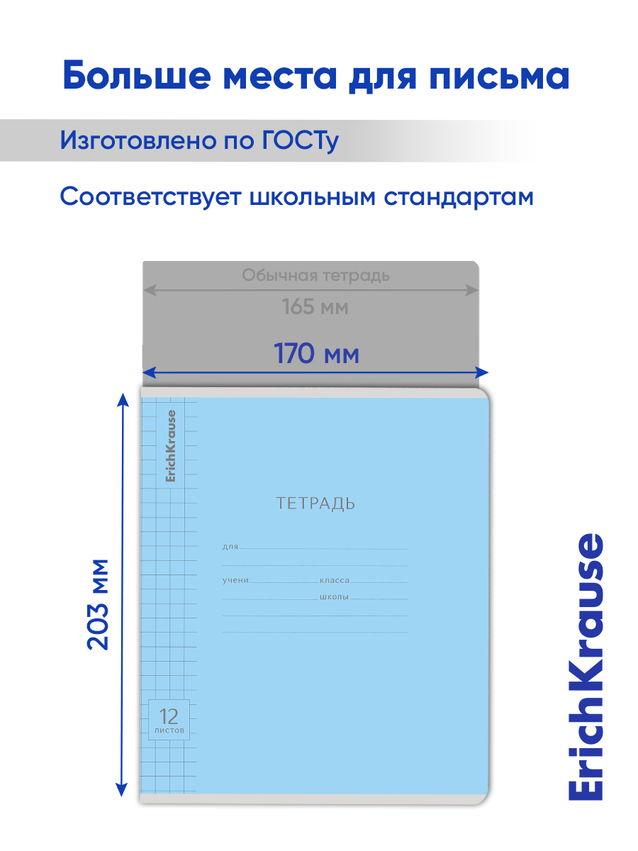 Тетрадь ErichKrause клетка 12 лист. 10 шт. - фото 10