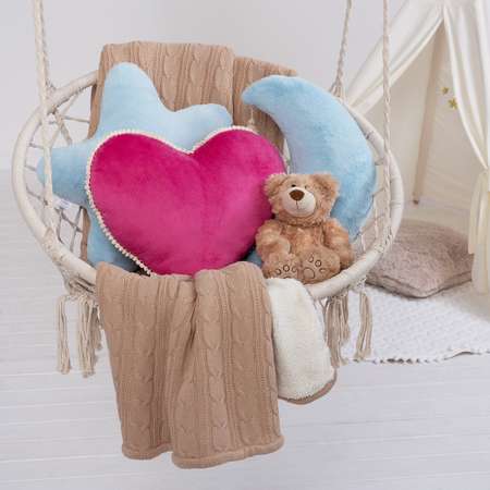 Подушка декоративная 40х40 N Family сердечко Fuchsia с кружевом