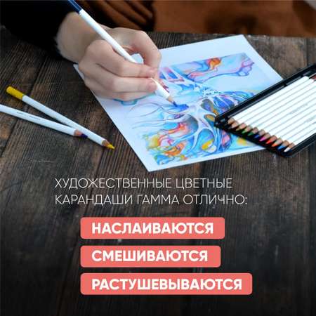 Карандаши акварельные Гаммa 24 шт.