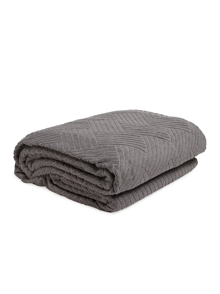 Простыня DeNASTIA махровая серый D000196 150 x 200 см 1 шт. - фото 1