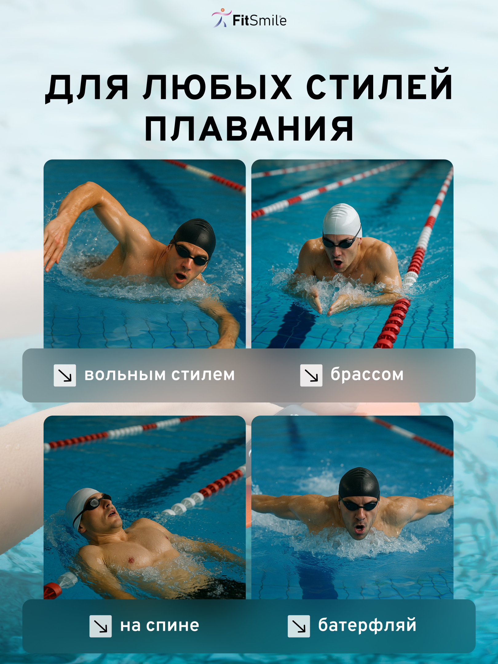 Лопатки для плавания FitSmile зеленые - фото 9