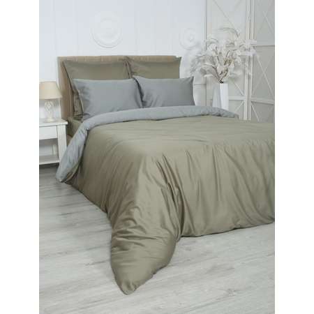 Комплект постельного белья Mona Liza 1.5 спальный ML Luxury SAGE 70*70 тенсел лиоцелл шалфей/камень