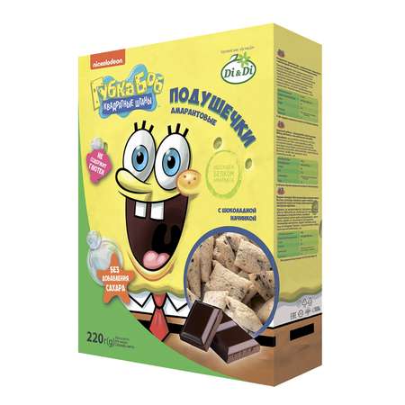 Подушечки Sponge Bob амарантовые с шоколадной начинкой 220г