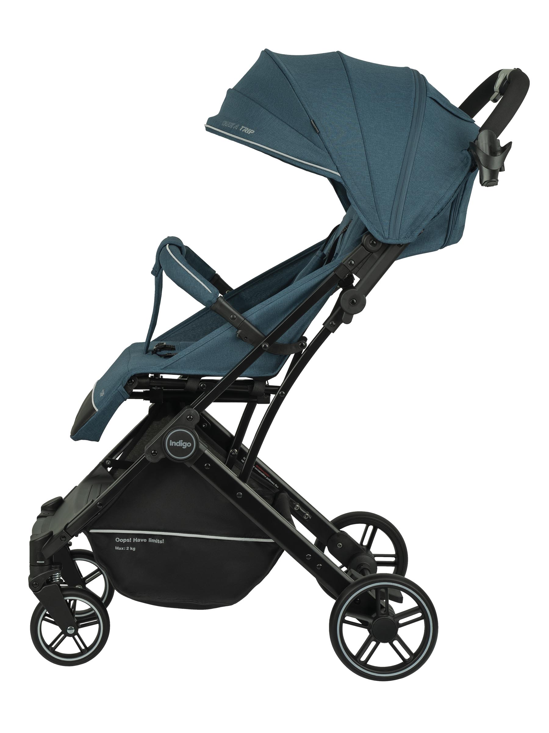 Коляска прогулочная Indigo Trip для путешествий синий - фото 13