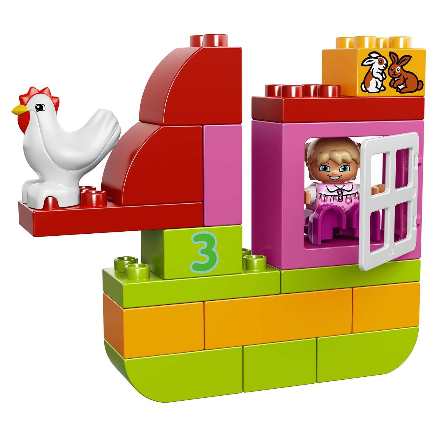 Конструктор LEGO DUPLO Лучшие друзья курочка и кролик блочный - фото 9