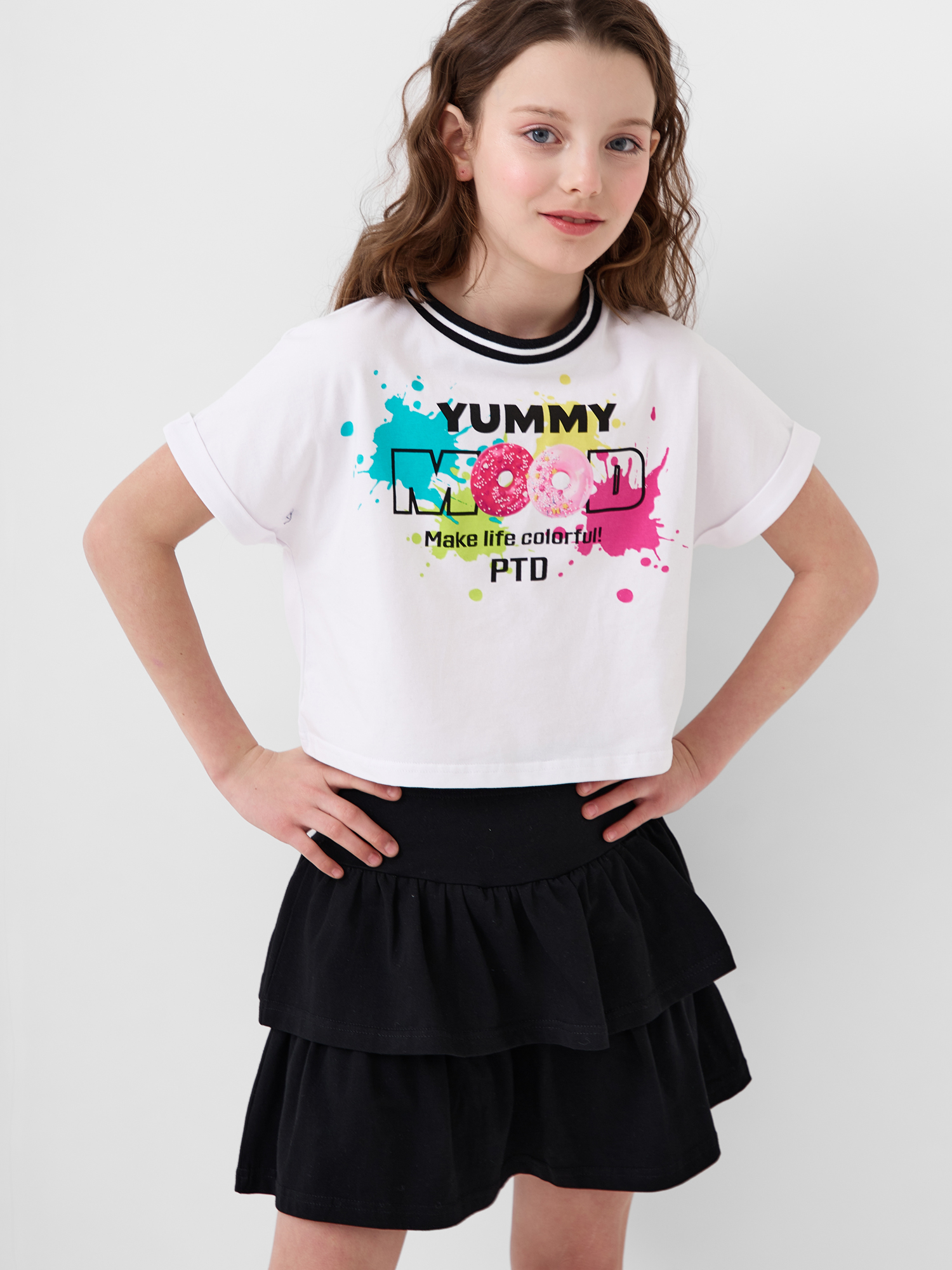 Футболка и юбка-шорты PlayToday 12621195 - фото 1