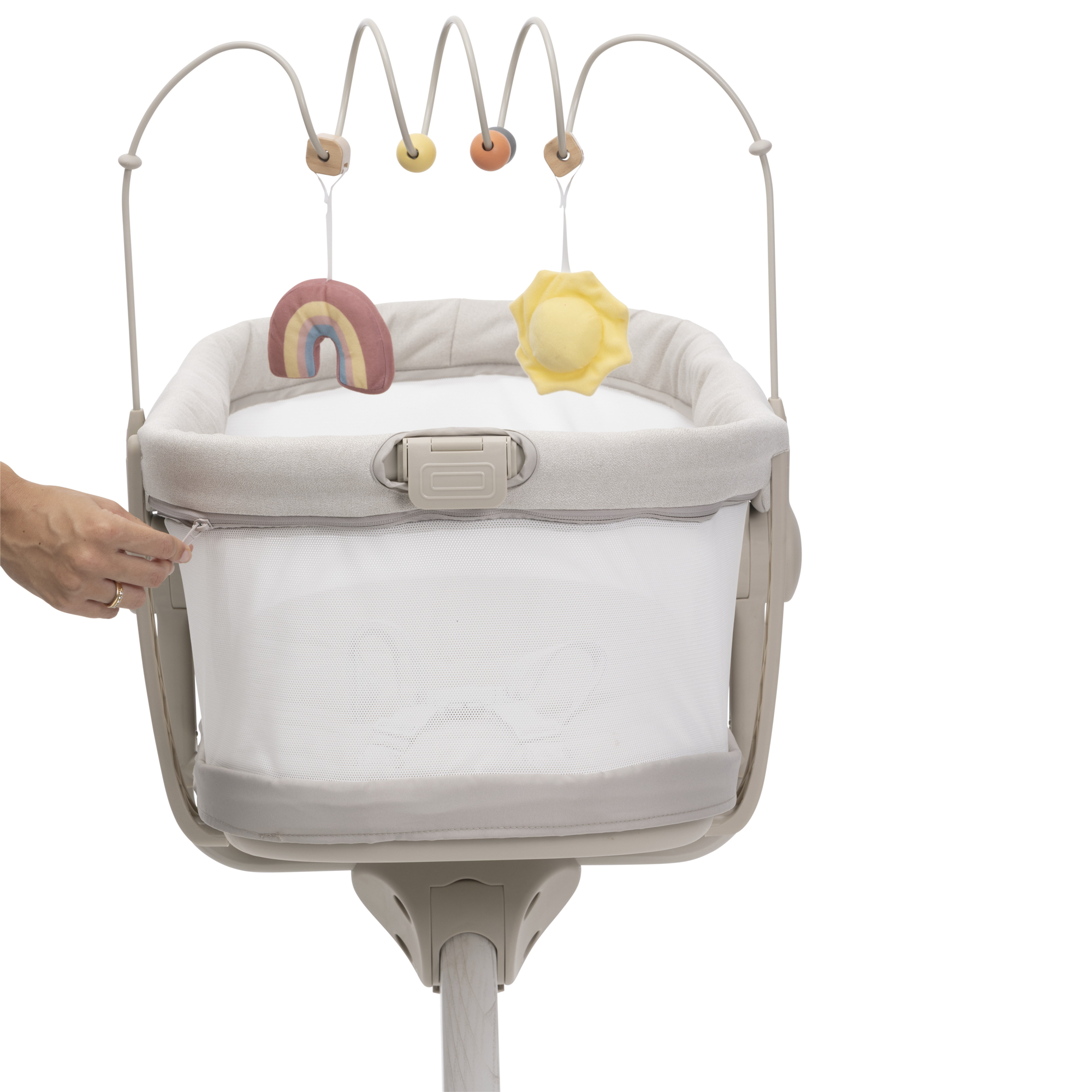 Детская кроватка Chicco Baby Hug Armonia 4в1 с рождения до 3 лет Mother Pearl овальная, без маятника (молочный) - фото 12