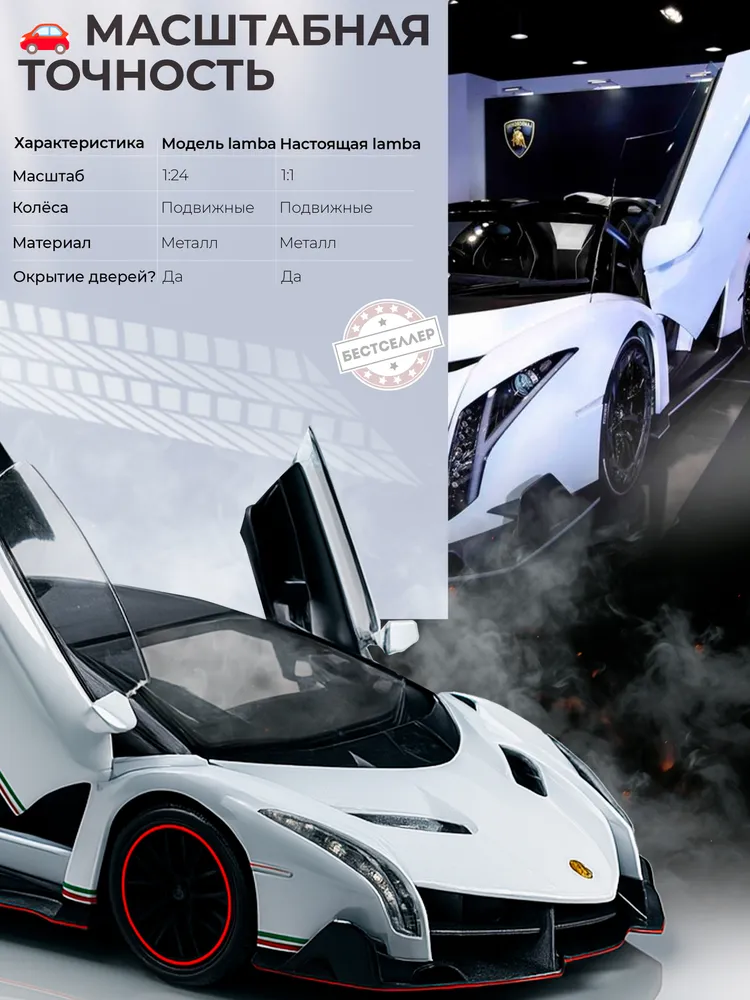 Автомобиль Бестселлер Lamborghini 1:24 02.00.0263.01 - фото 7