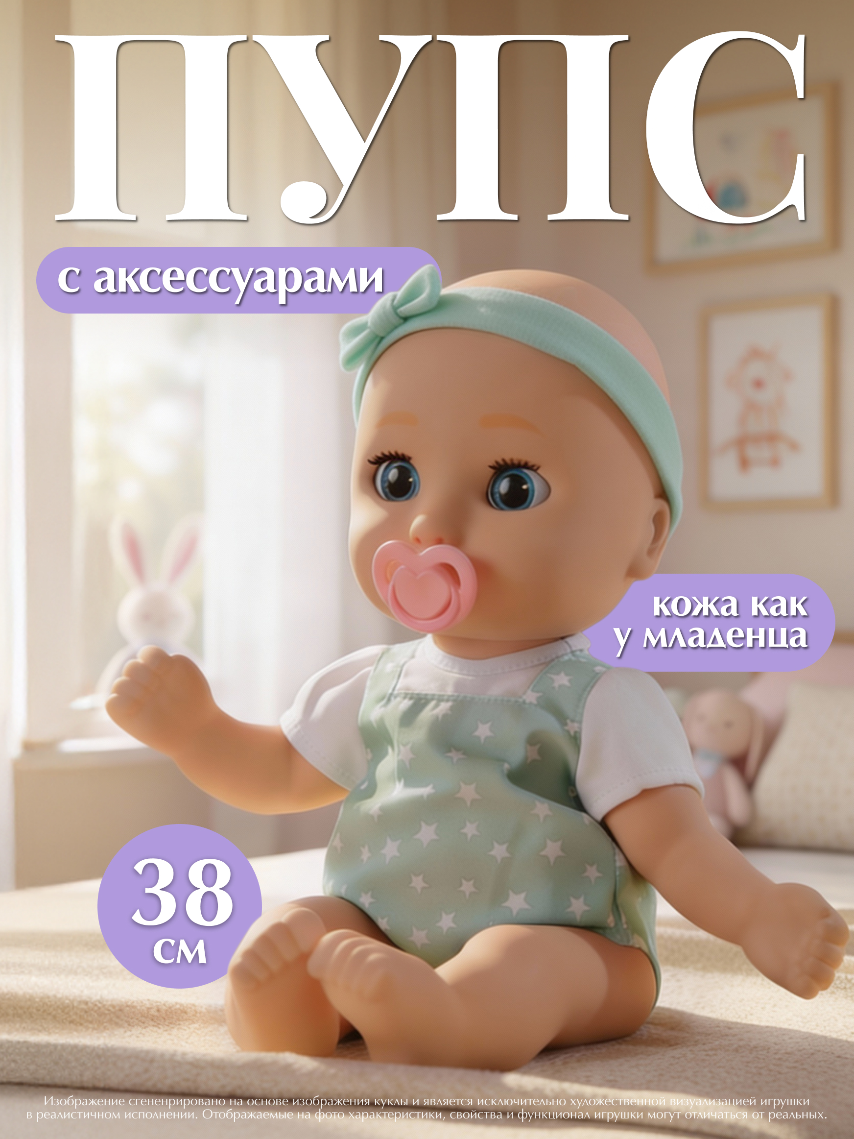 Кукла пупс BE LOVED babies Сэм 38 см с аксессуарами высота 38 см 921689IM - фото 1