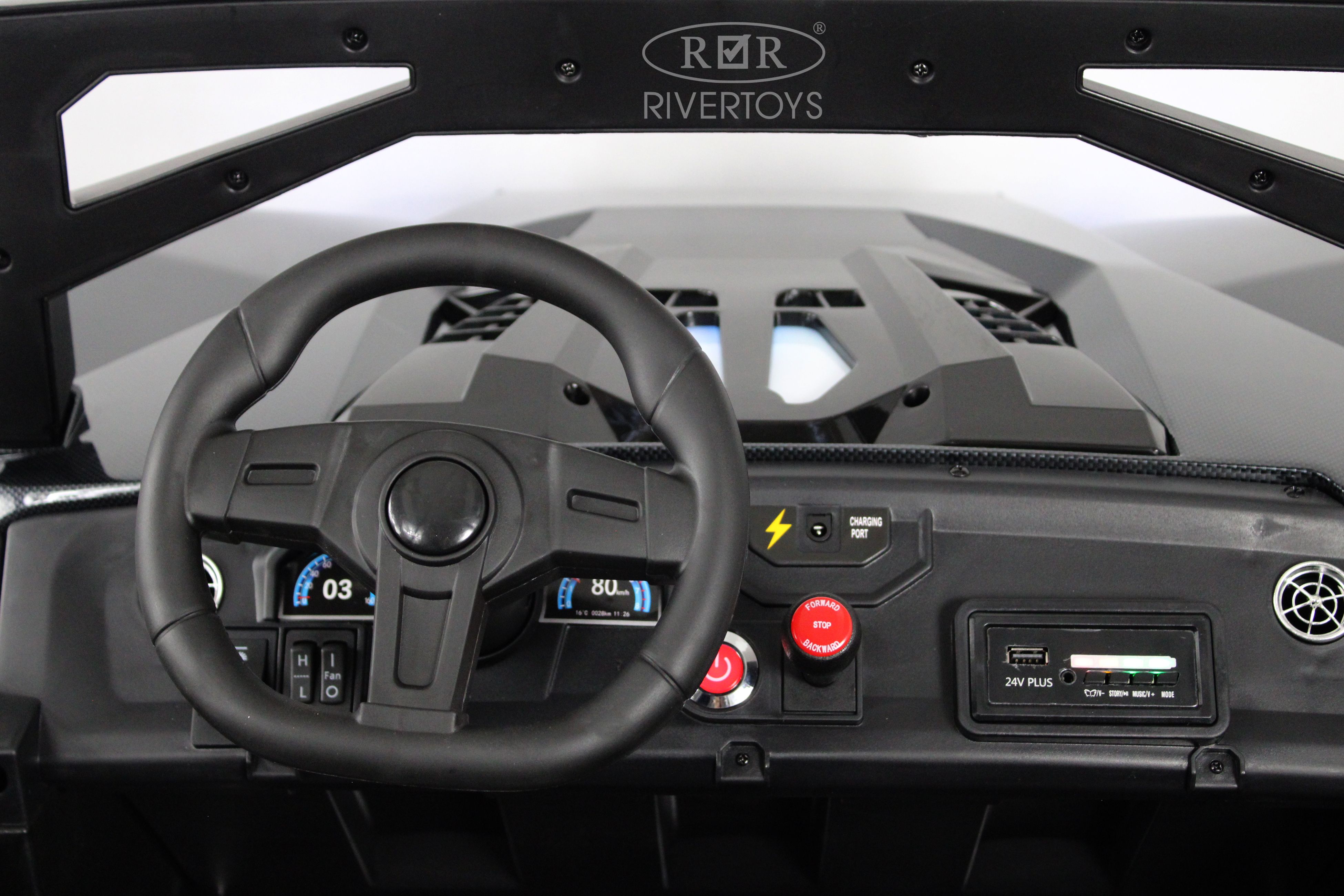 Электромобиль RIVERTOYS A707AA-LUX-NEW-BLACK-CARBON С пультом ДУ - фото 16