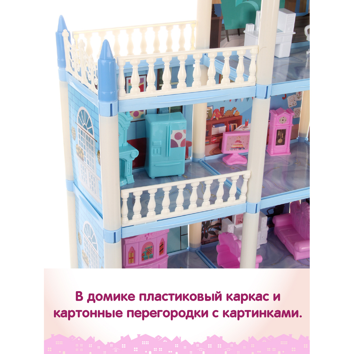 Домик для кукол Veld Co 62 см с мебелью 130825 - фото 7
