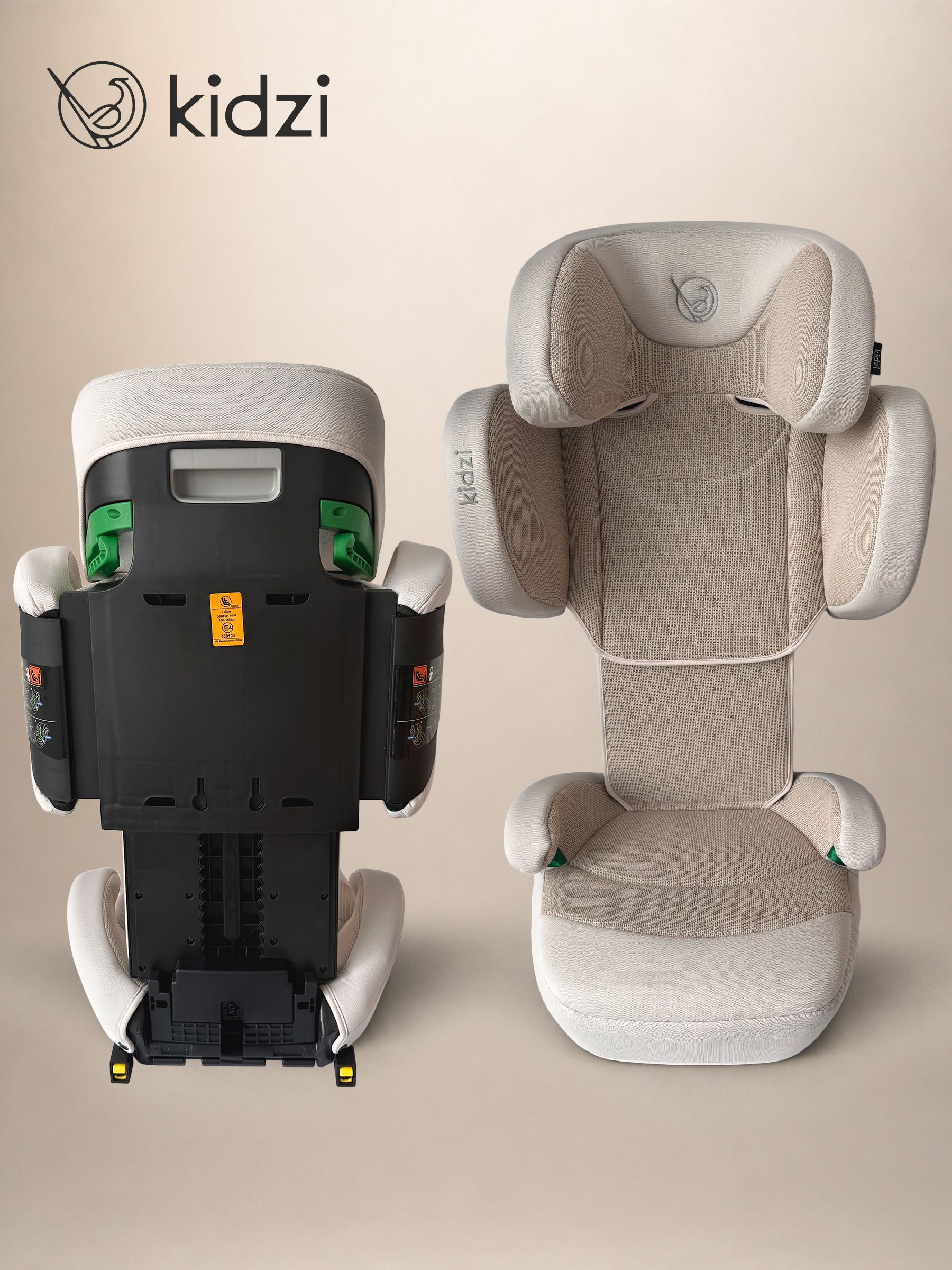 Автокресло Kidzi Itiro i-SIZE от 3.5 до 12 лет Isofix 2/3 (15-36 кг) бежевый - фото 16