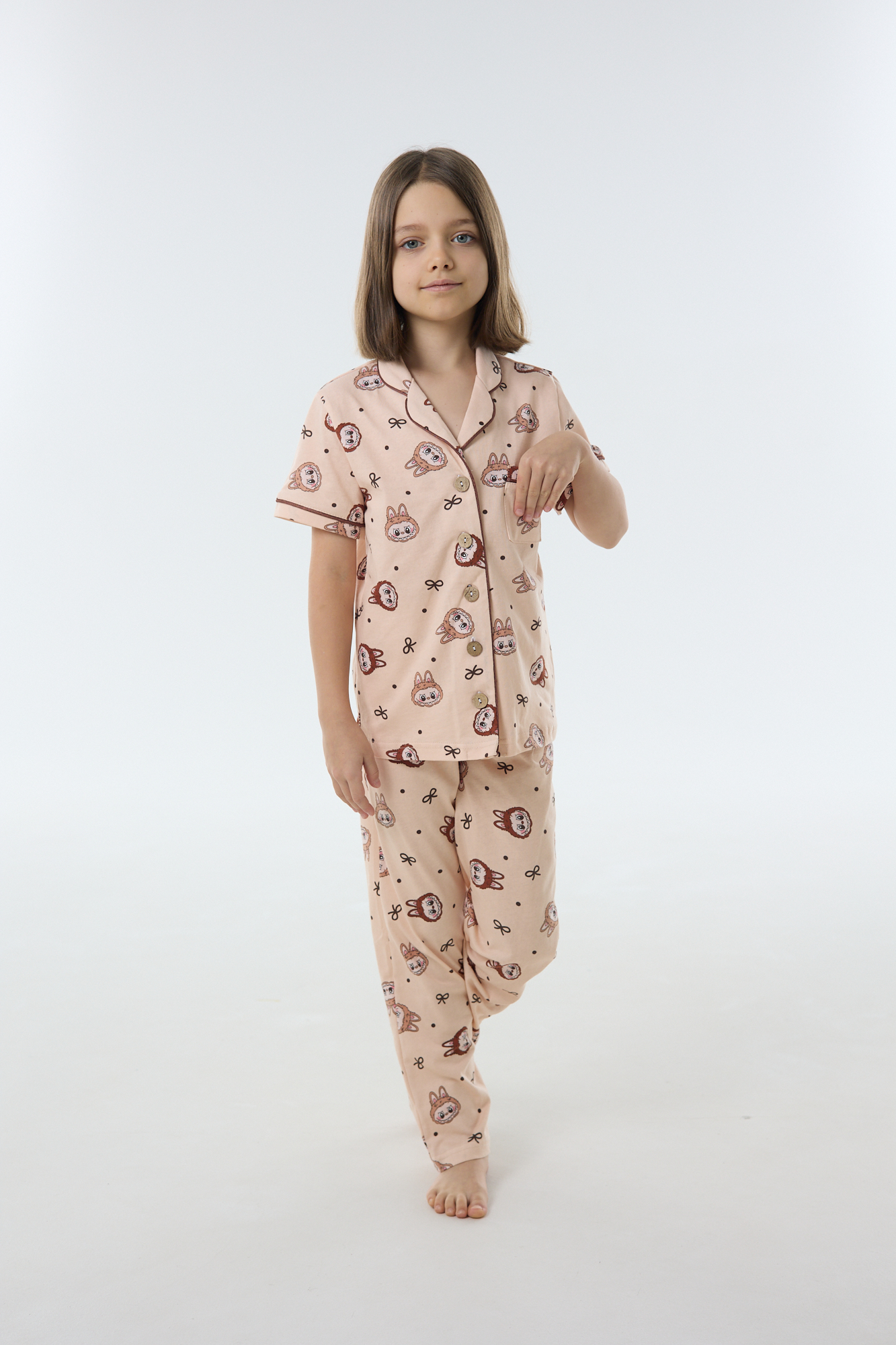 Пижама YAXX 004--Пижама лабубу/бежевый - фото 1