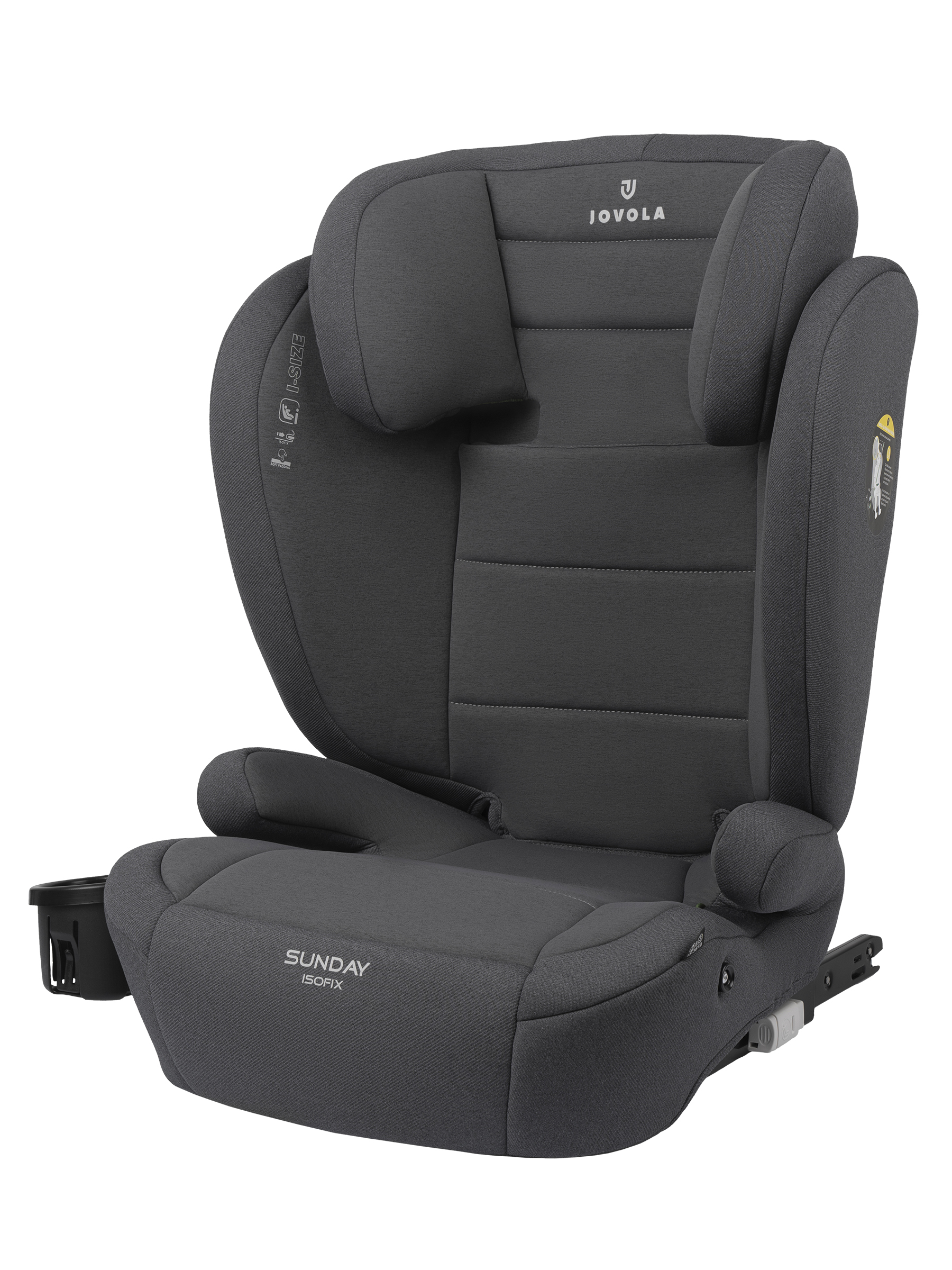 Автокресло JOVOLA Sunday Isofix 2/3 (15-36 кг) серый - фото 2