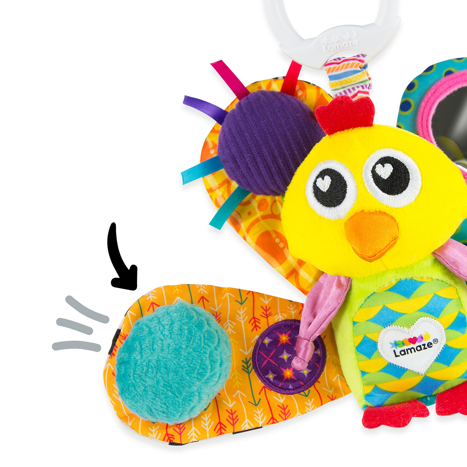 Игрушка Lamaze подвеска Павлин Жак с подвесом - фото 3