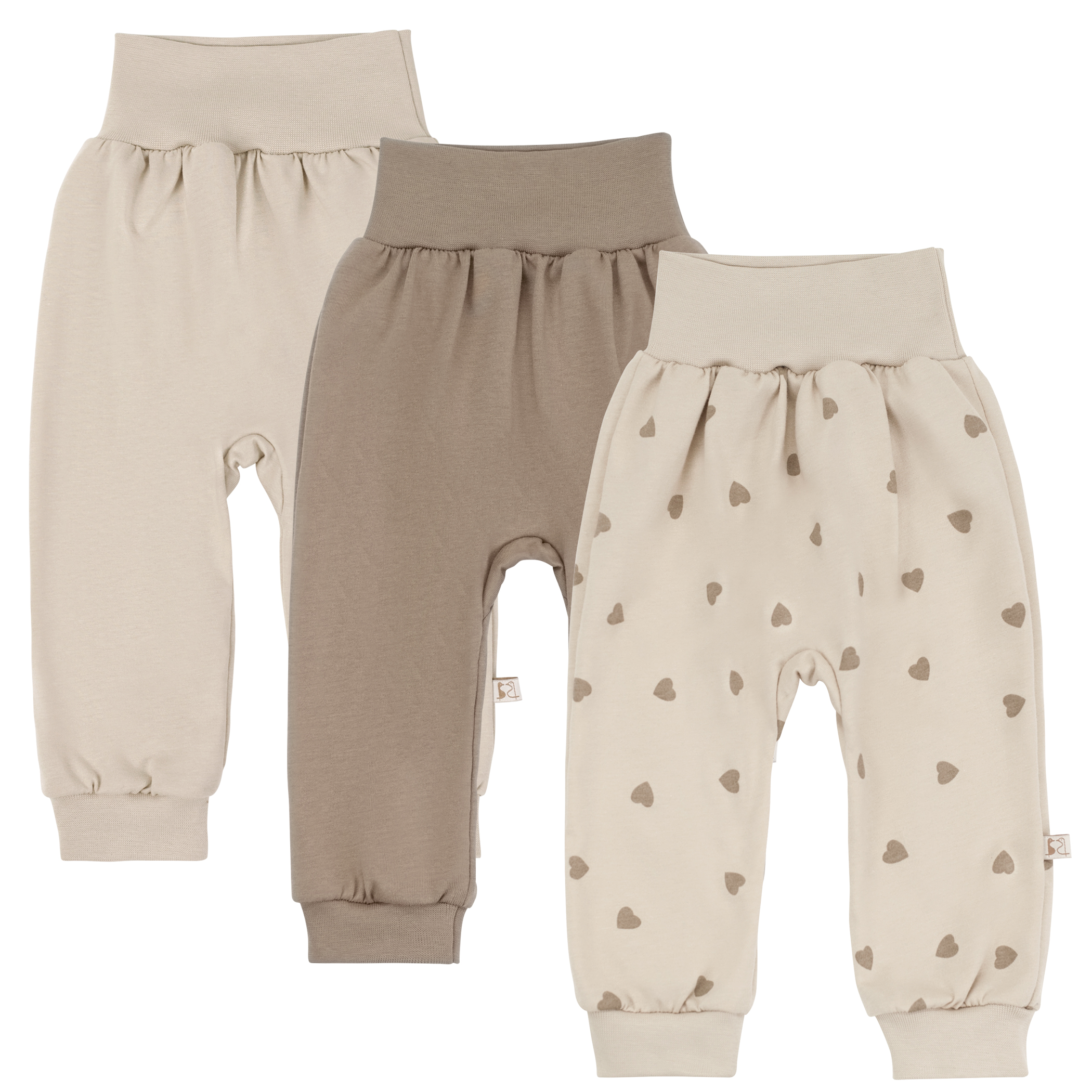 Брюки 3 шт Фабрика Бамбук MU055103KNR/116MU/Шоколад сердечки - фото 1