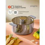 Кастрюля Pragma Skelmu 5.2 л серебристая