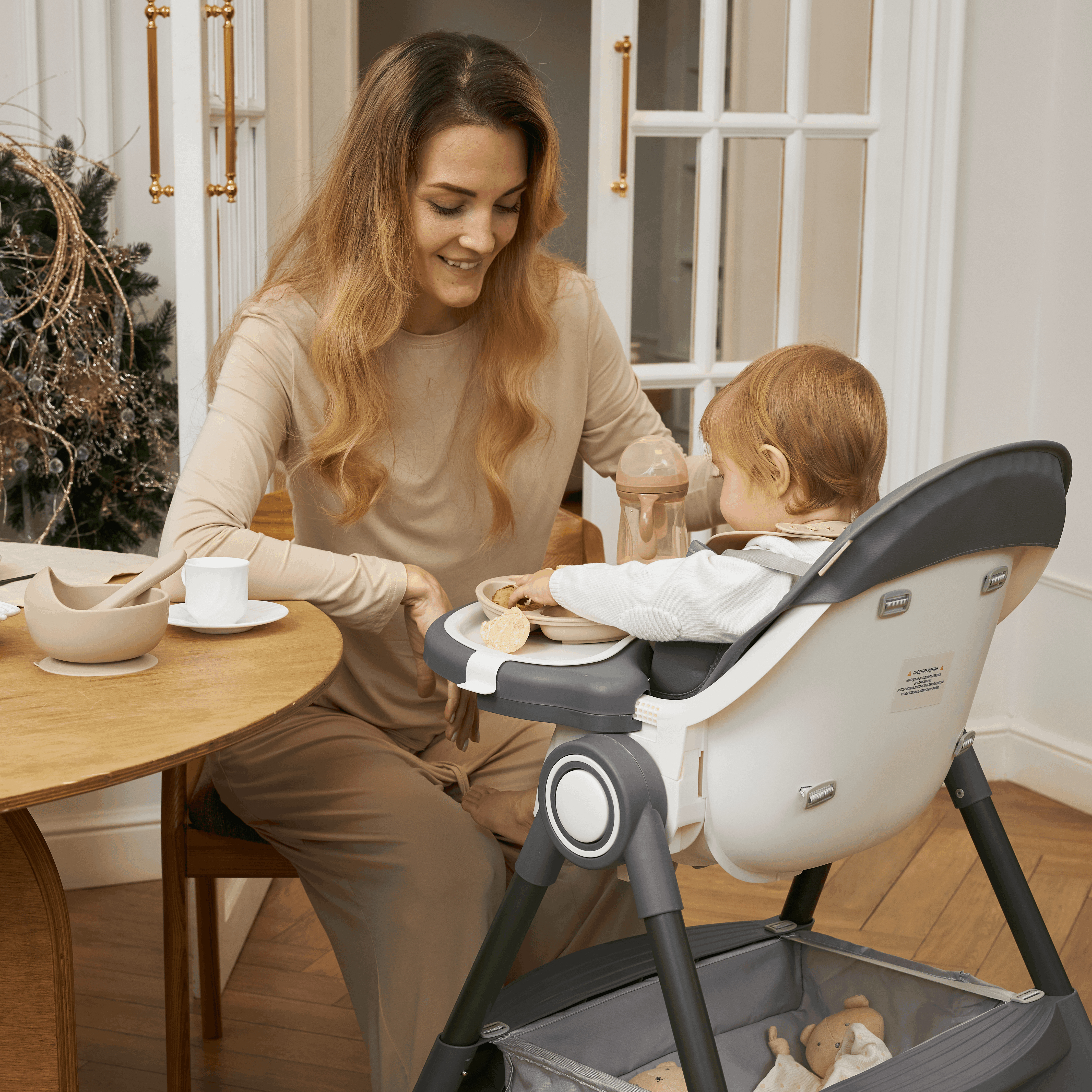 Стульчик для кормления UNIX Kids Classic серый - фото 15