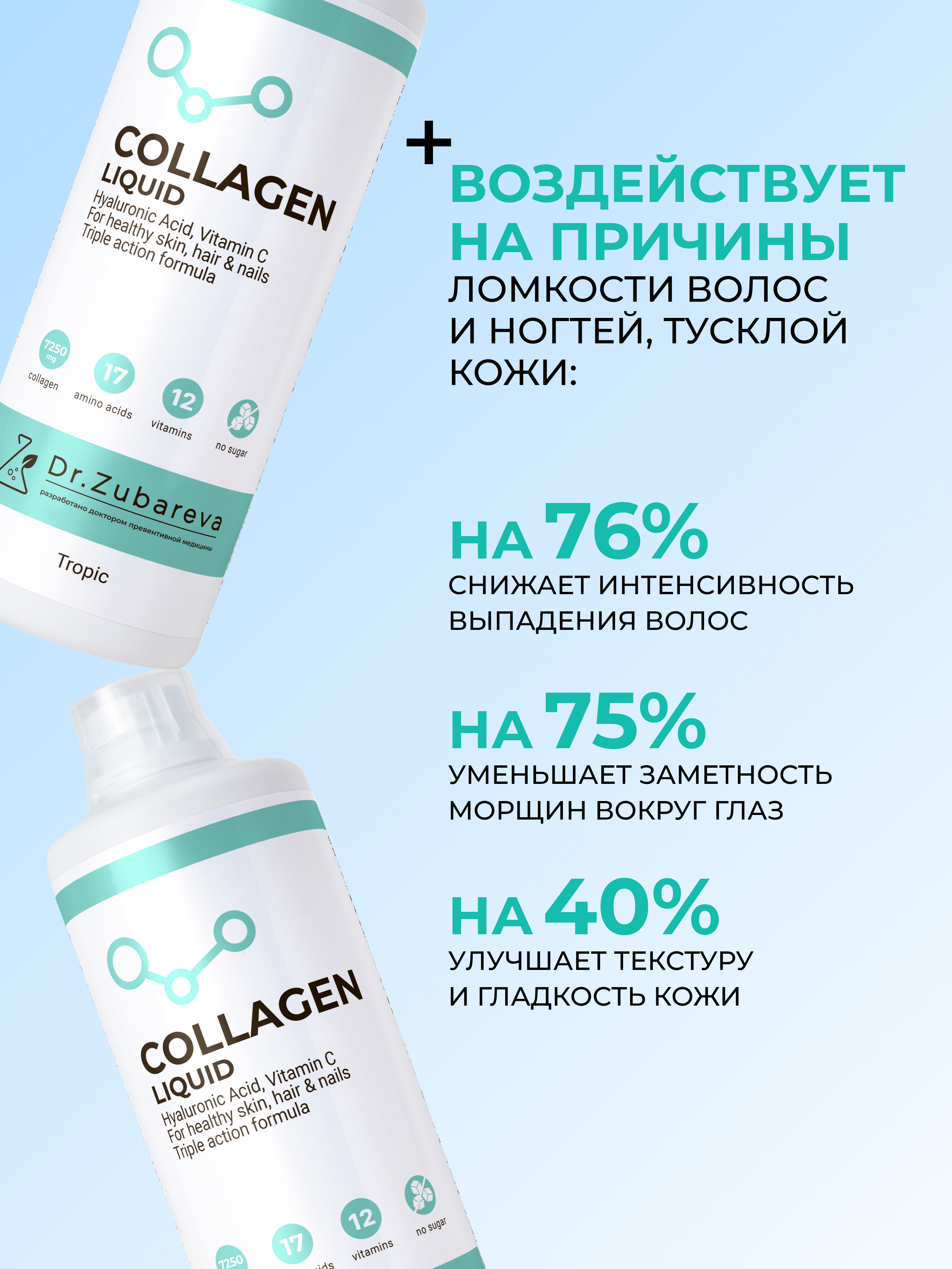 Питьевой концентрат Collagen Dr. Zubareva Тропик - фото 3