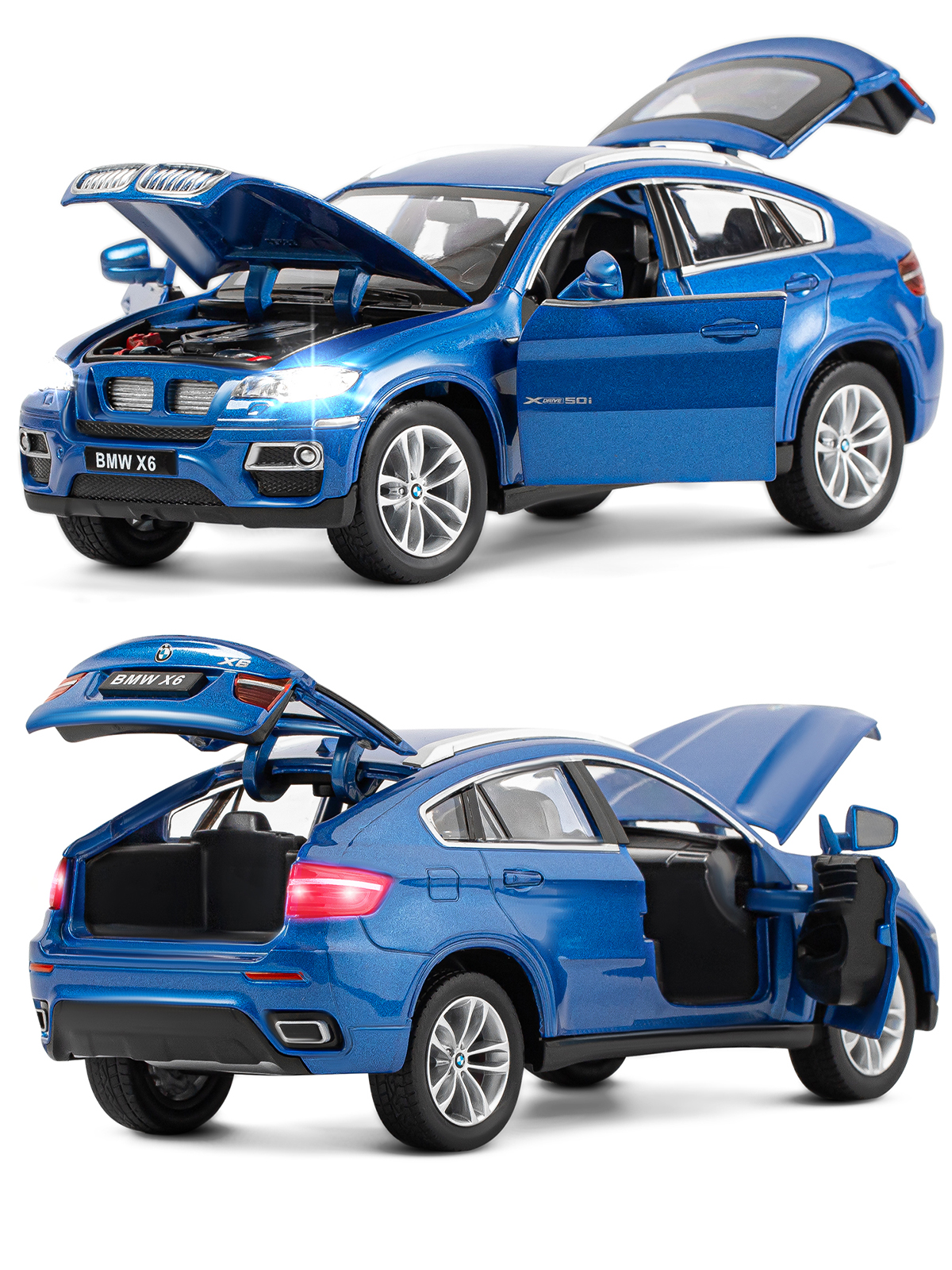 Внедорожник АВТОпанорама BMW X6 1:26 JB1200121 - фото 7