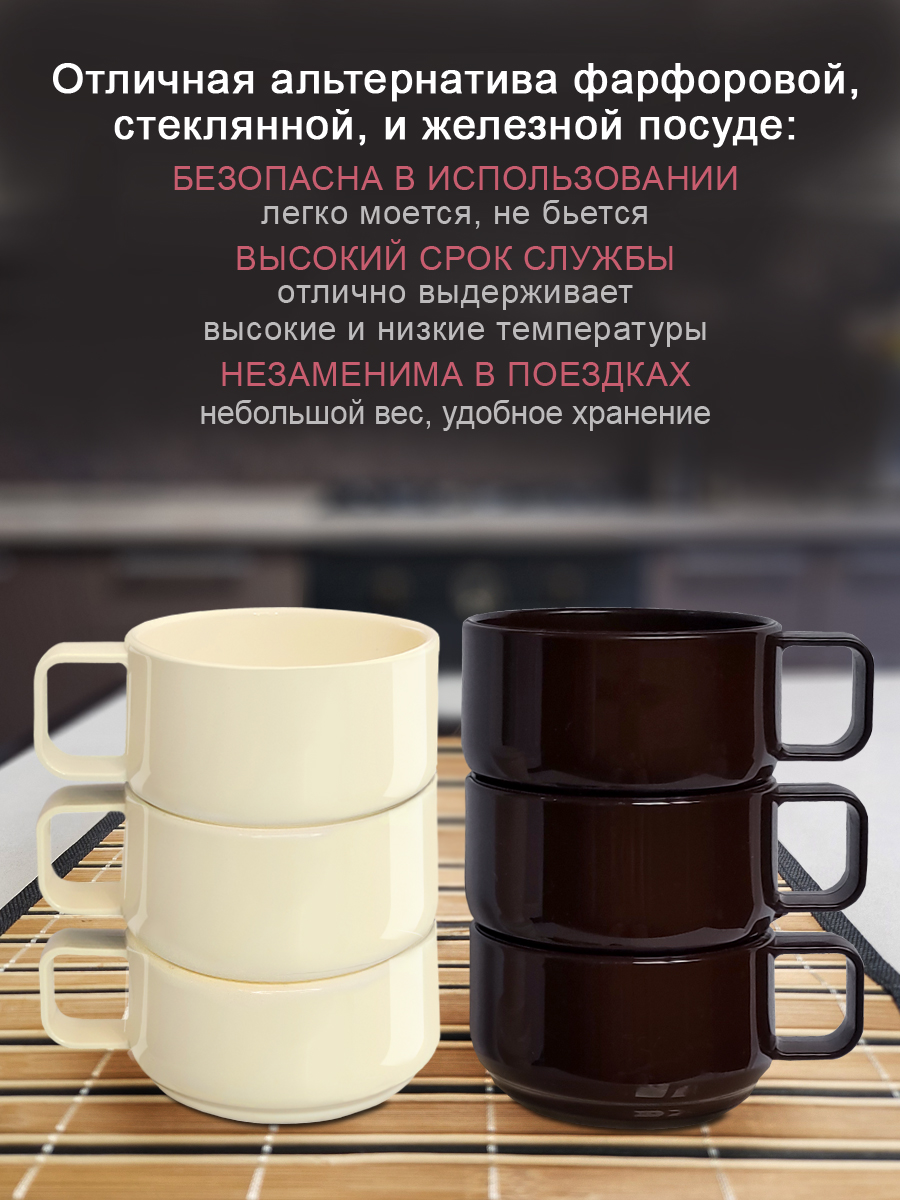 Набор посуды Solaris 6 чашек 0,28л - фото 3