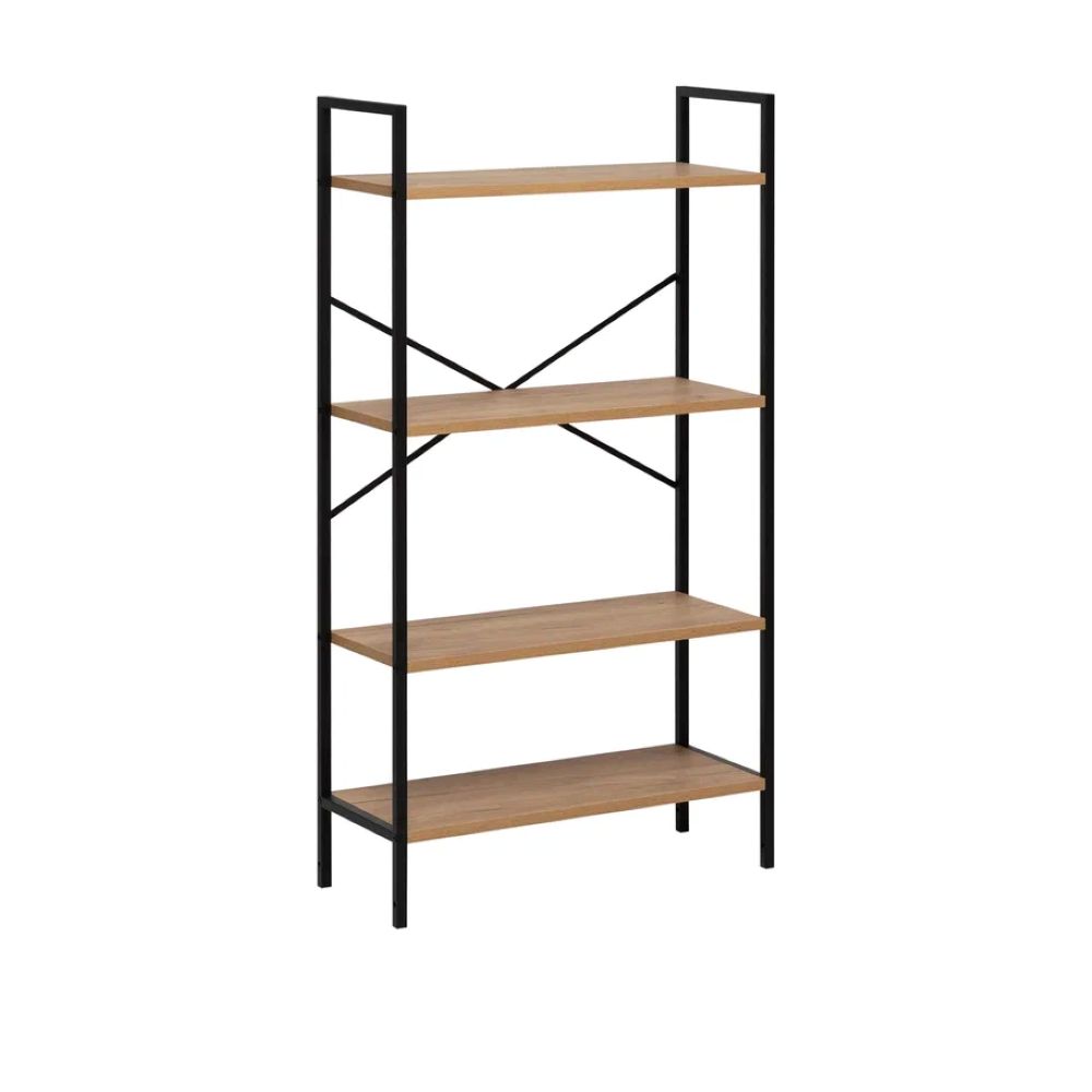 Стеллаж Leset Стилвуд 24 широкий 4 полки Черный/Дуб крафт золотой - фото 7