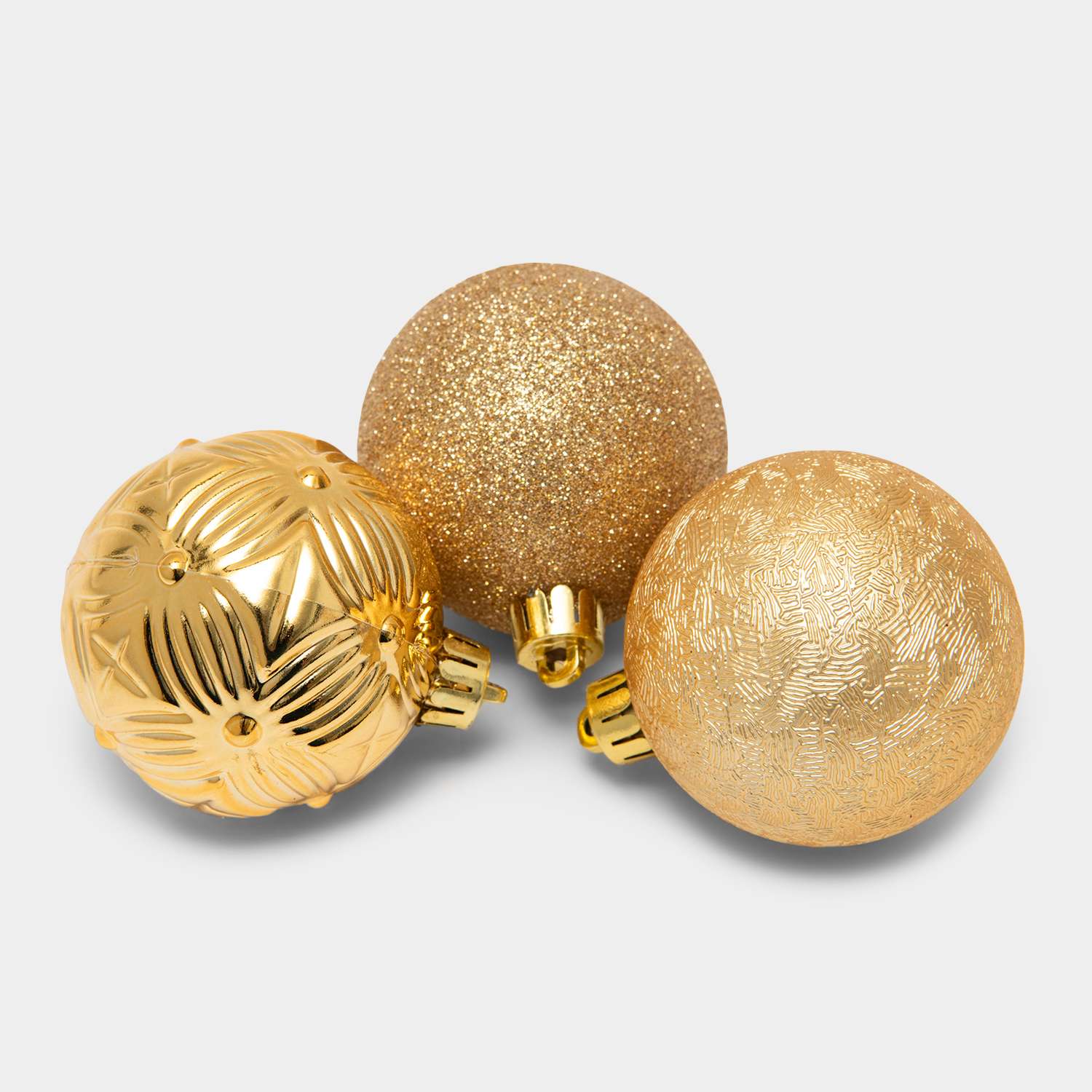 Набор ёлочных шаров ё 6см 3шт в ассортименте - фото 1