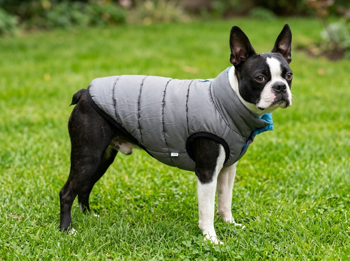 Куртка для собак Sima-Land двухсторонняя M голубая/серая - фото 2